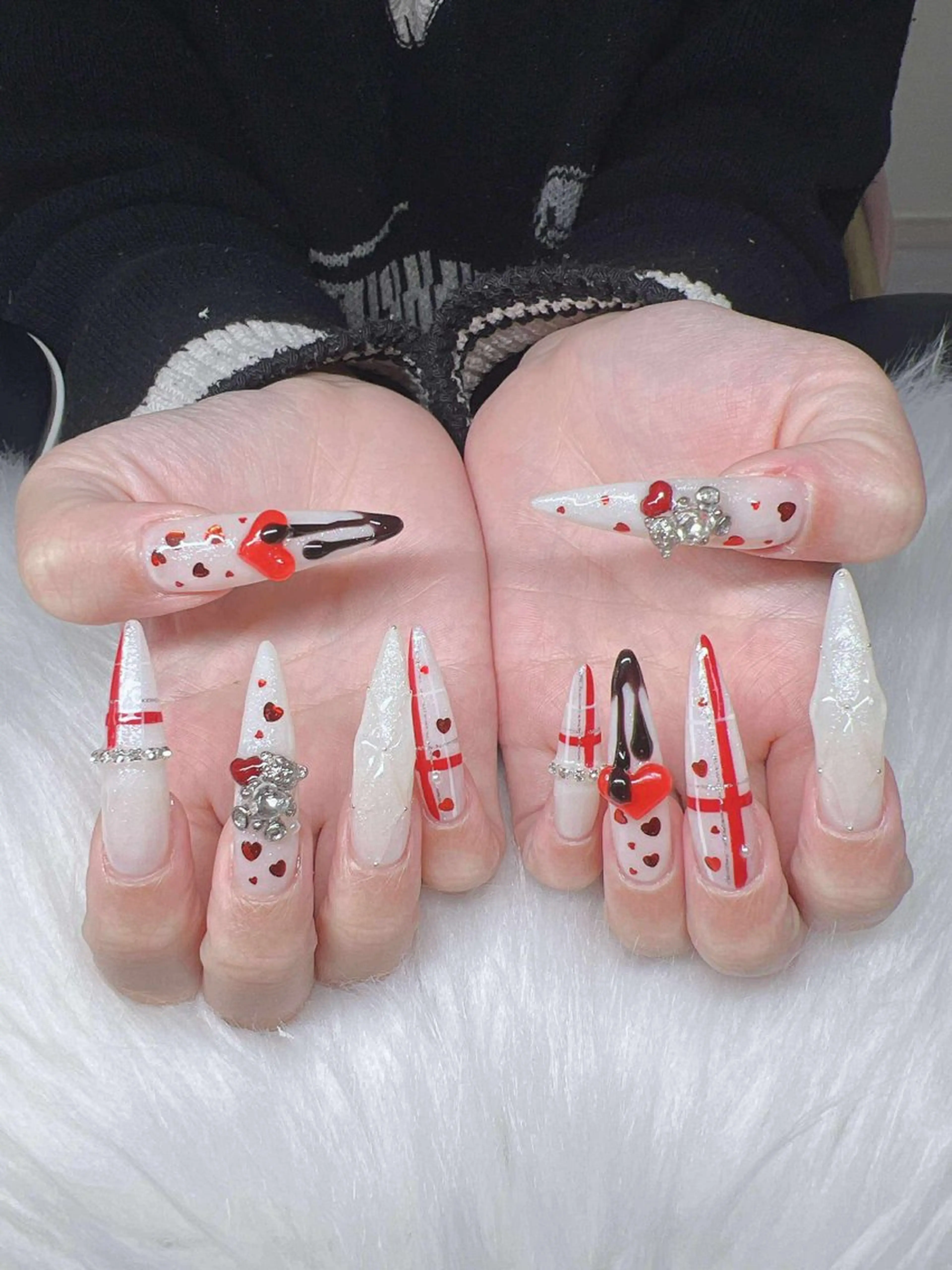 ネイル 長さ出し グラデーション 卒業式 キラキラネイル マグネットネイル ハンドネイル Lee Nailsのネイルデザイン