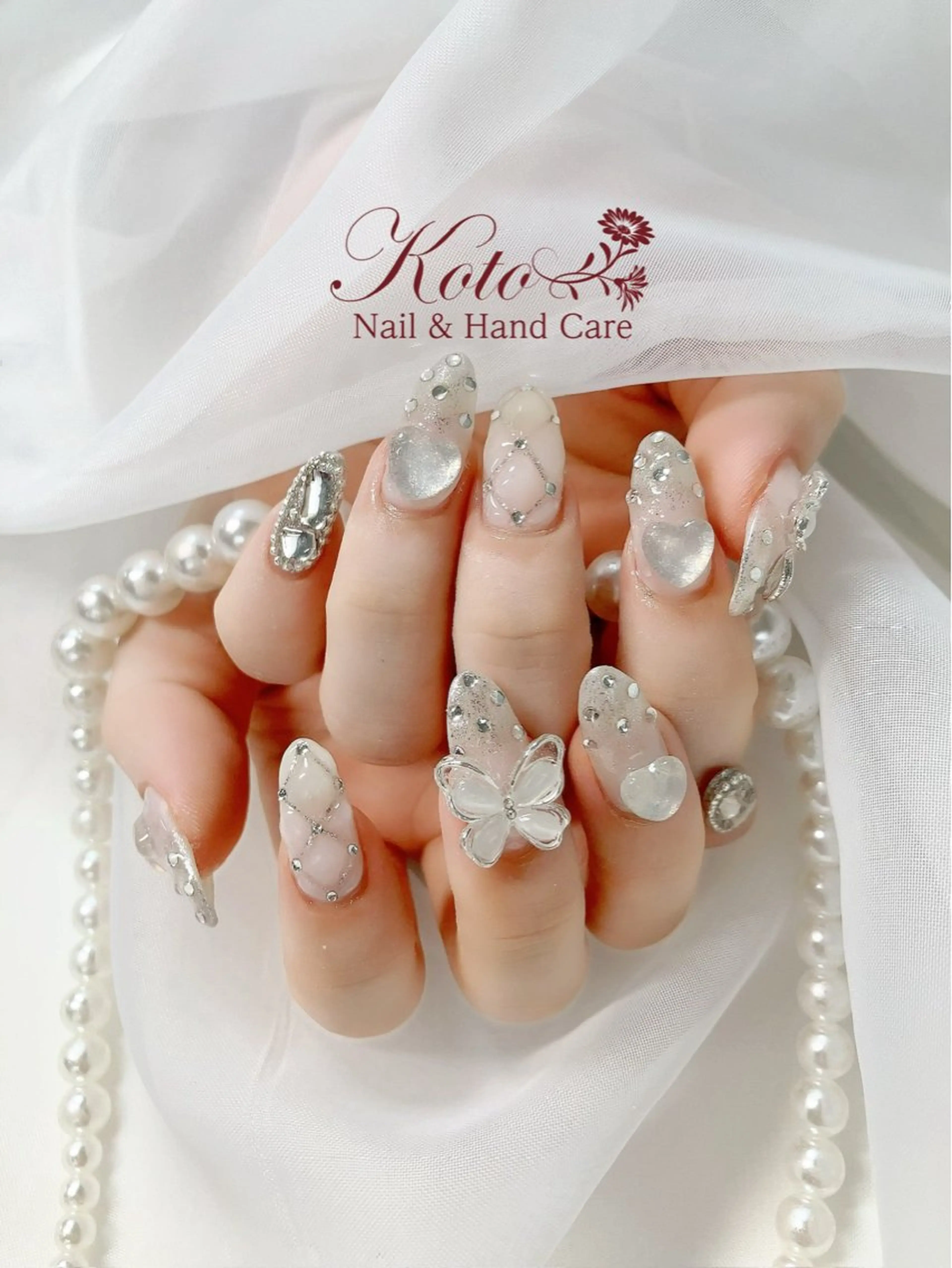 ネイル 長さ出し ジェルネイル 持ち込み ニュアンスネイル 赤色 ハンドネイル Nail Salon KOTOのネイルデザイン