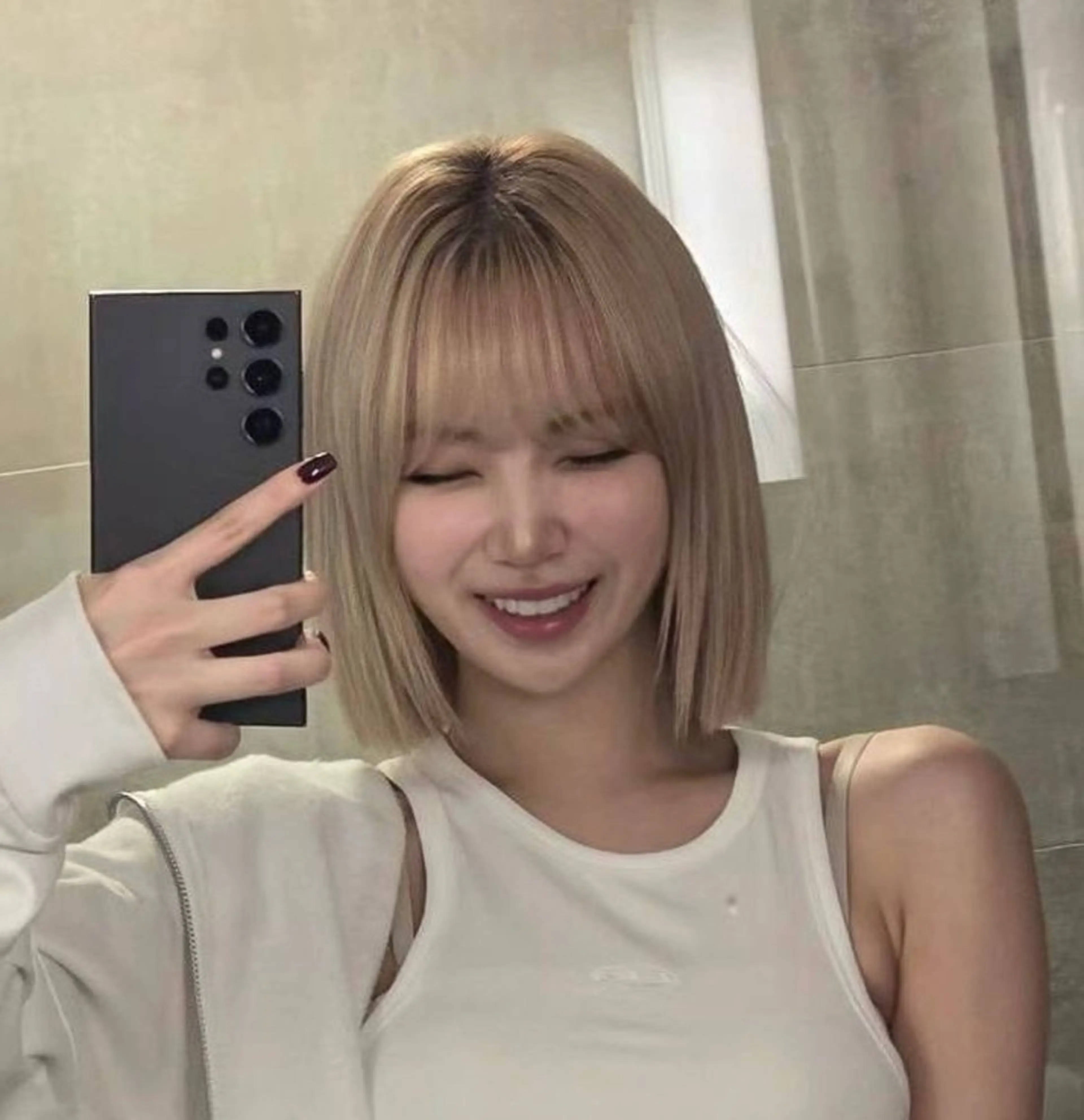 ショート カラー 莉乃/縮毛矯正/髪質 改善/艶カラーのヘアスタイル