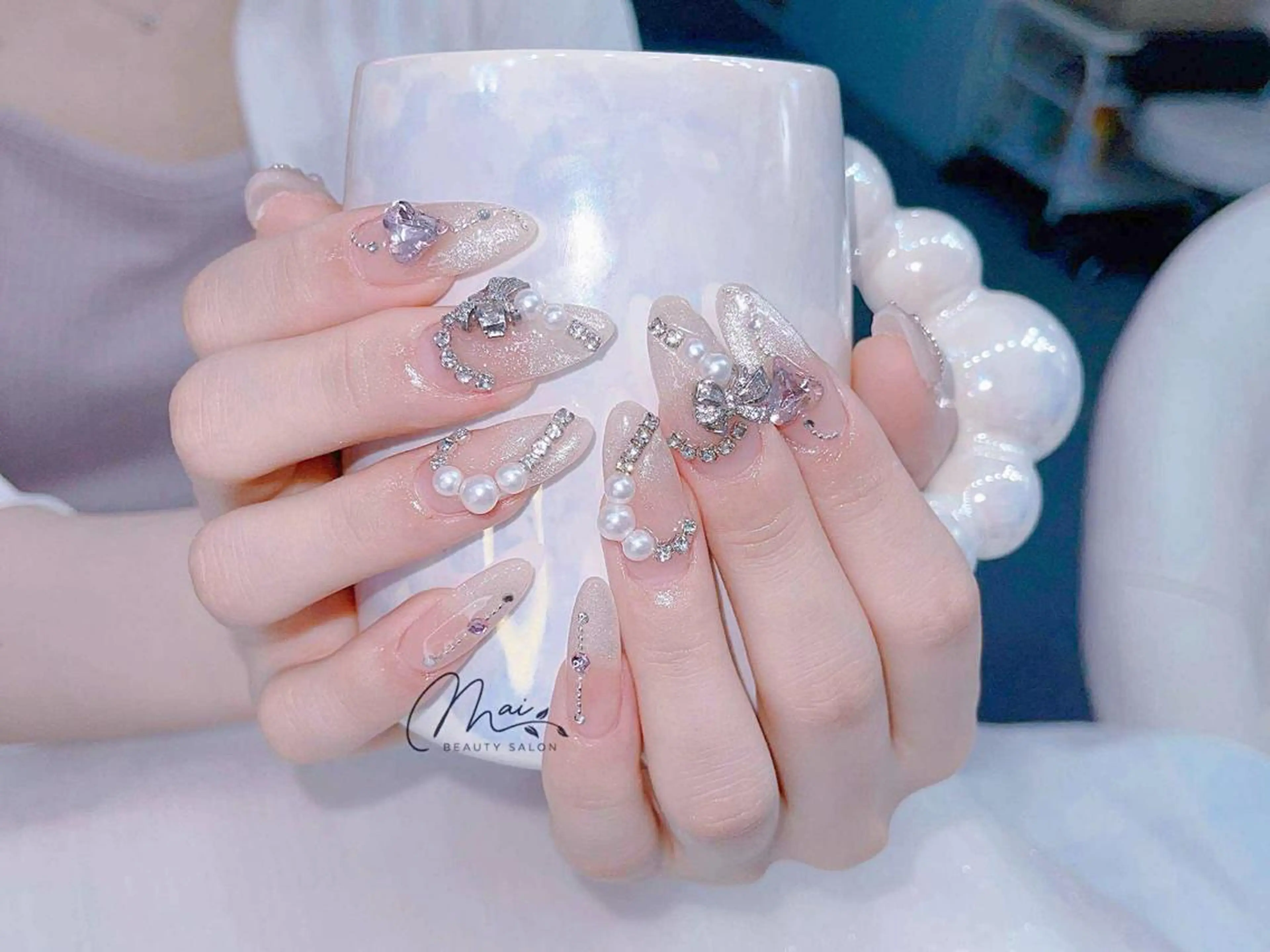 ネイル チークネイル クリアネイル フラッシュネイル フレンチネイル ハート MaiBeauty HaNaのネイルデザイン