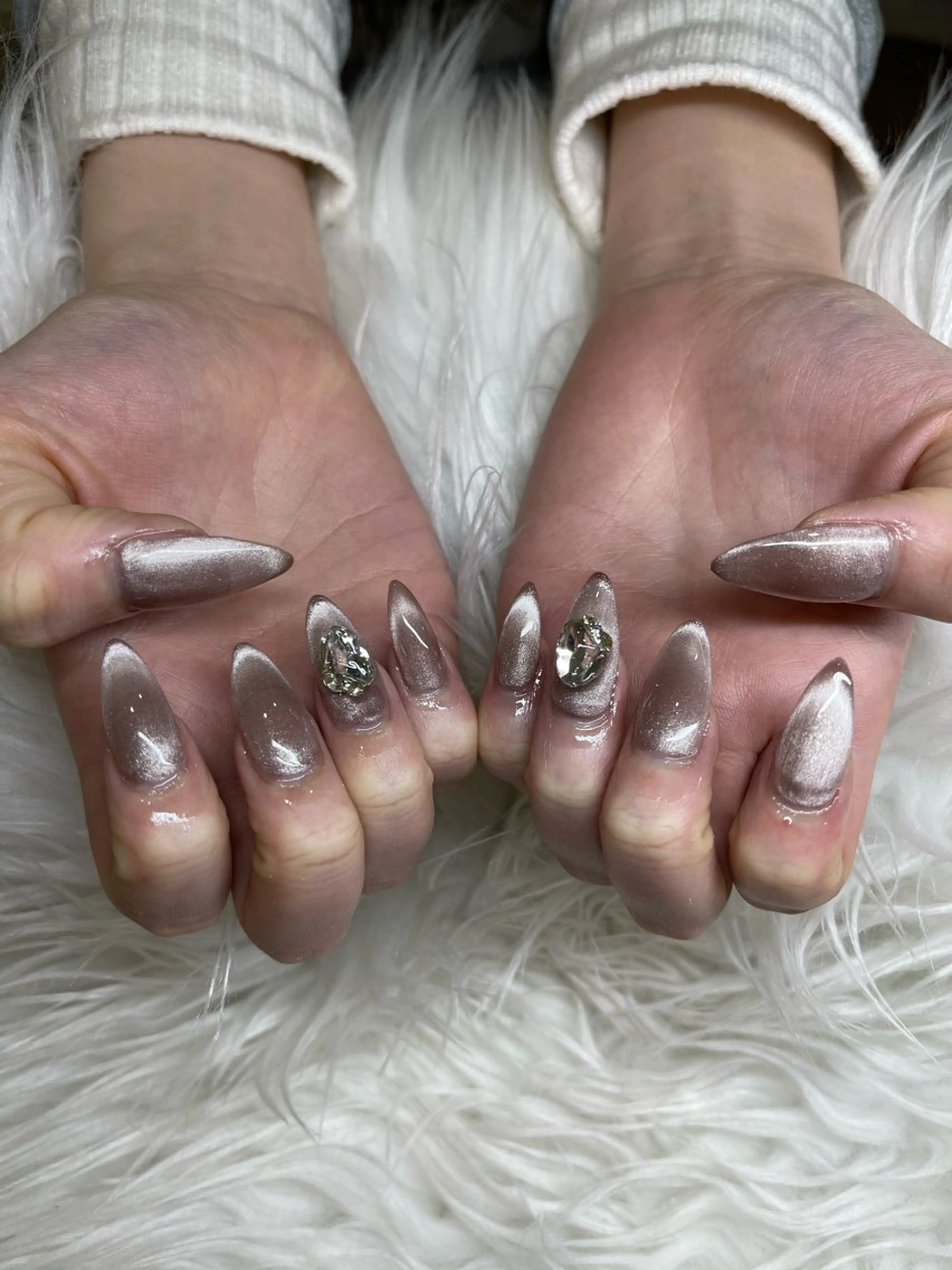 ネイル ジェルネイル ハート マグネットネイル オフィスネイル ハンドネイル 舞 ねいるのネイルデザイン