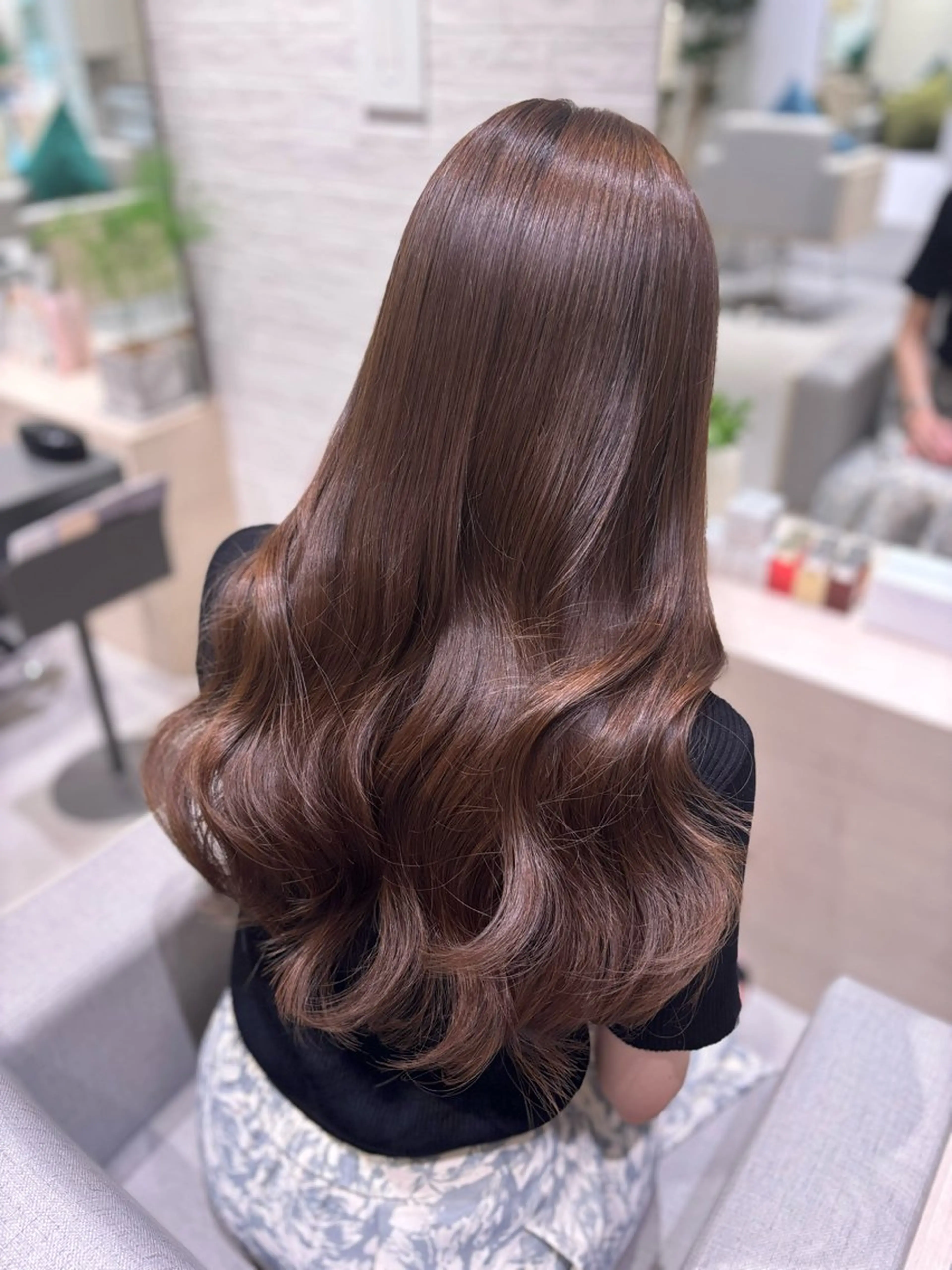 ロング カラー ブリーチ ブラウンカラー ブリーチなしカラー 髪質改善 韓国風ヘア カット ヘアカラー トリートメント 銀座/韓国レイヤー/ 艶カラー🍓原田侑依のヘアスタイル