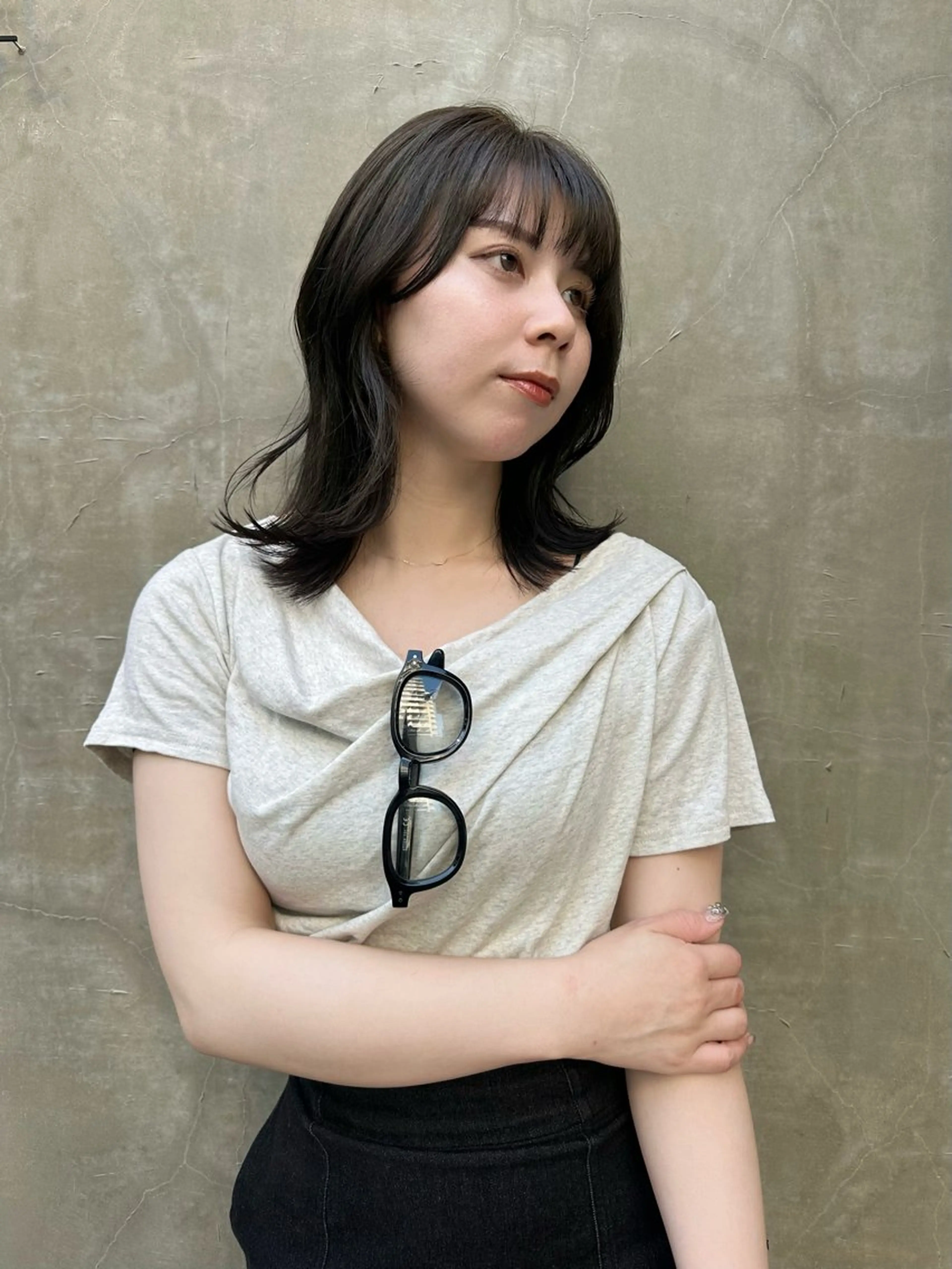 ミディアム ミディアムレイヤー 韓国風ヘア レイヤーカット カット ヘアカラー トリートメント sato ayaka |透明感カラー🫧のヘアスタイル