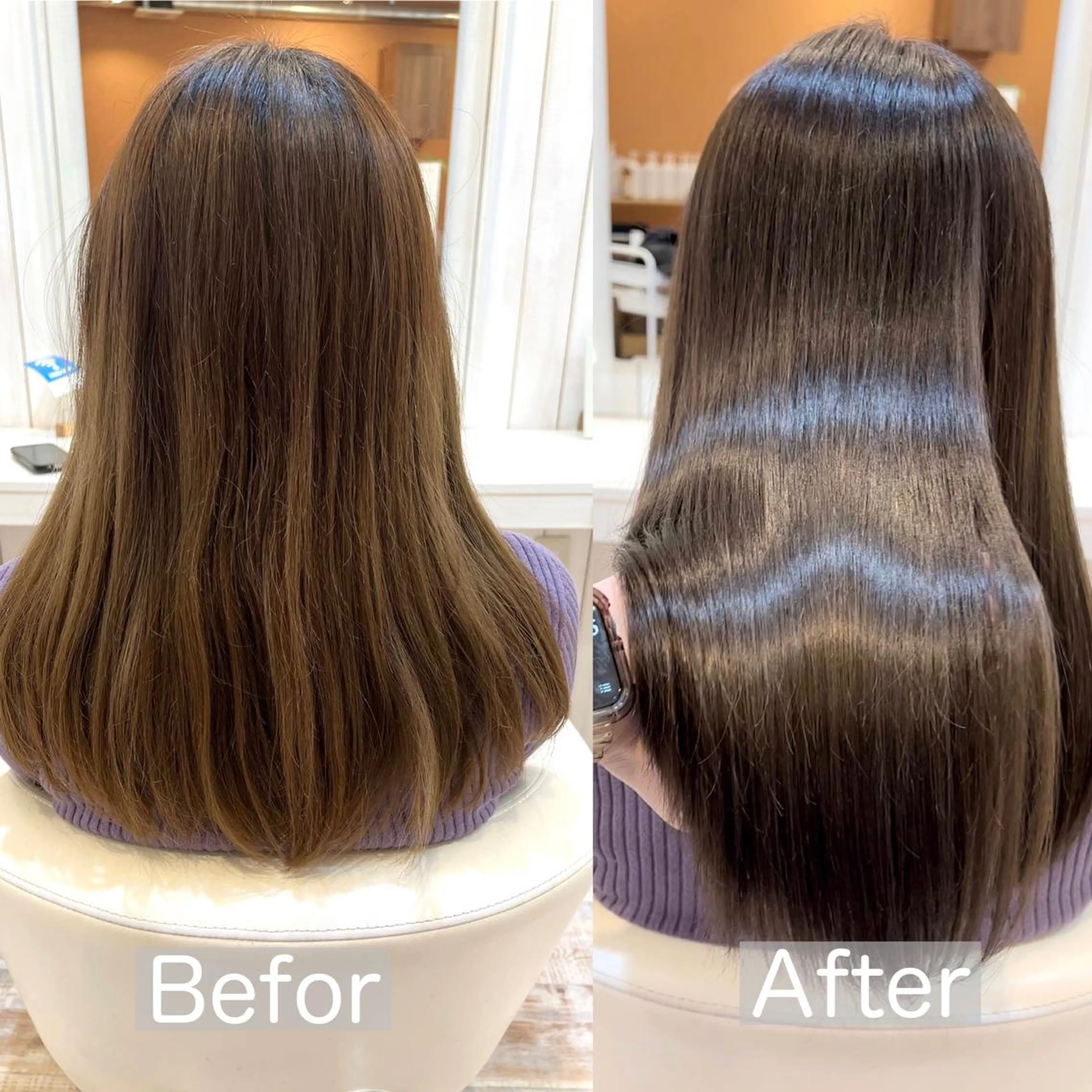 ミディアム カット ヘアカラー トリートメント 佐藤史哉＊ 韓国レイヤー赤み除去のヘアスタイル