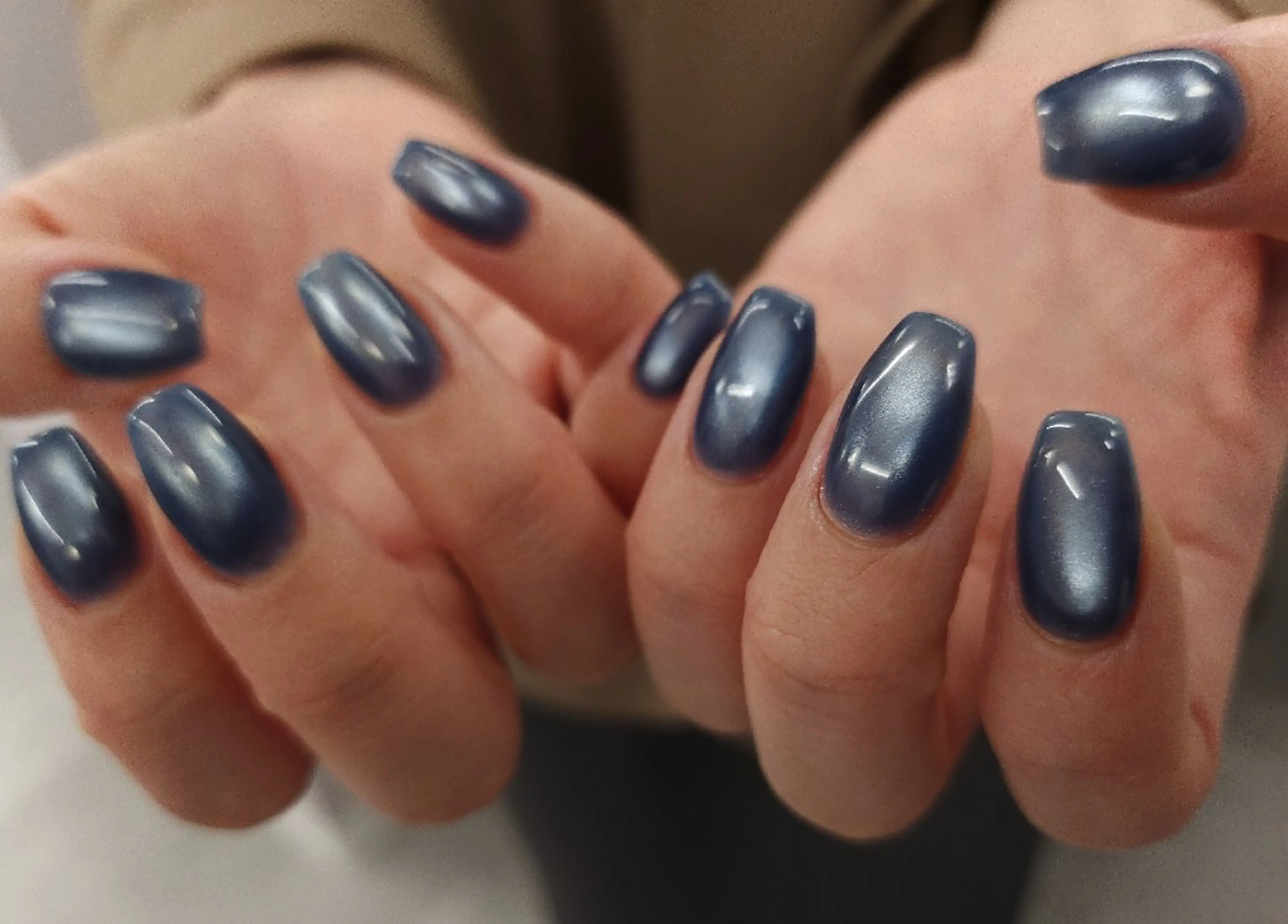 ネイル ジェルネイル マグネットネイル ネイビー パラジェル シンプルネイル ハンドネイル puku nail 🌼kazu🌼のネイルデザイン