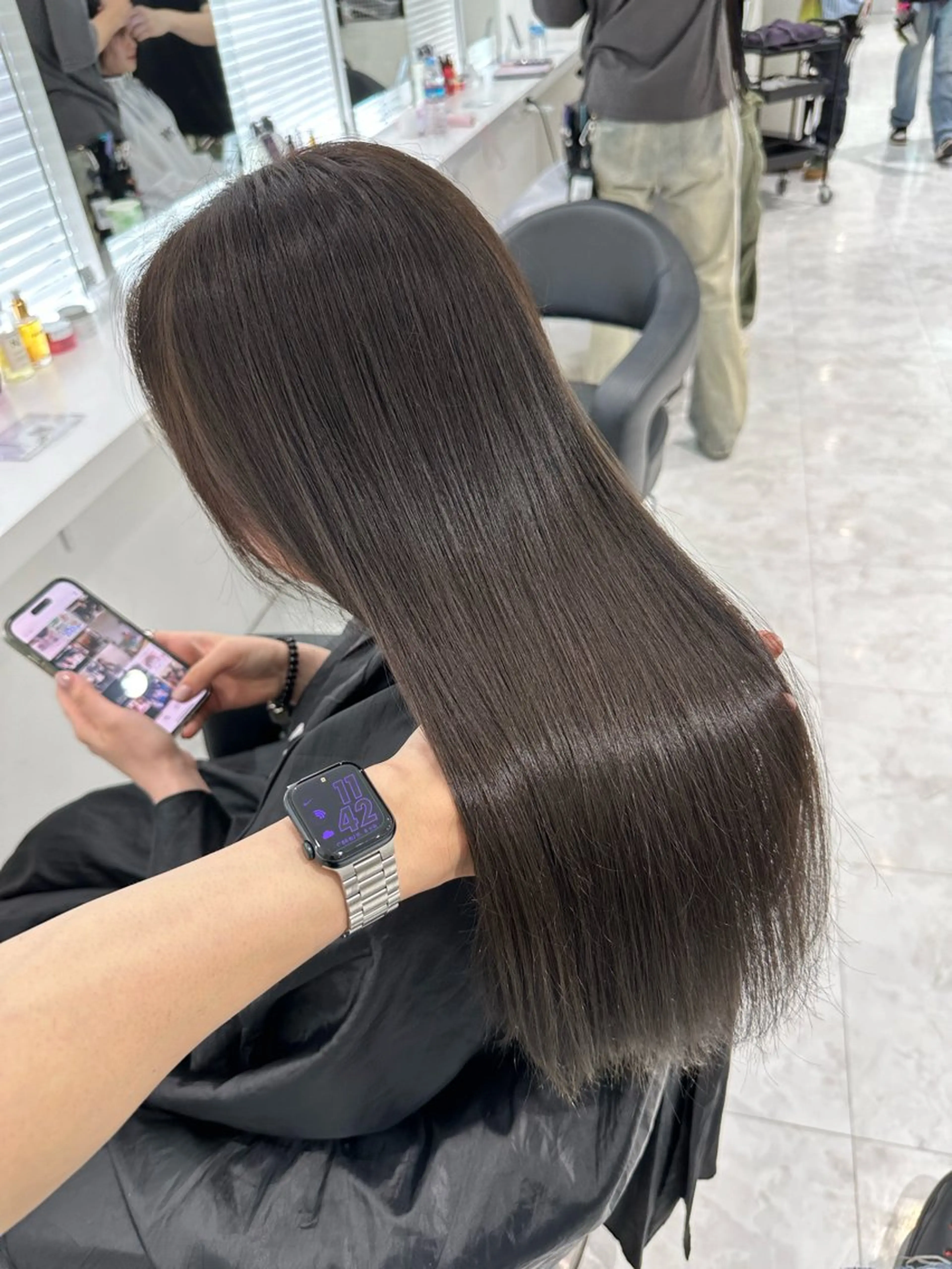 セミロング カラー ヘアカラー トリートメント ♡上品韓国髪♡ブラ ウン/SAYATOのヘアスタイル