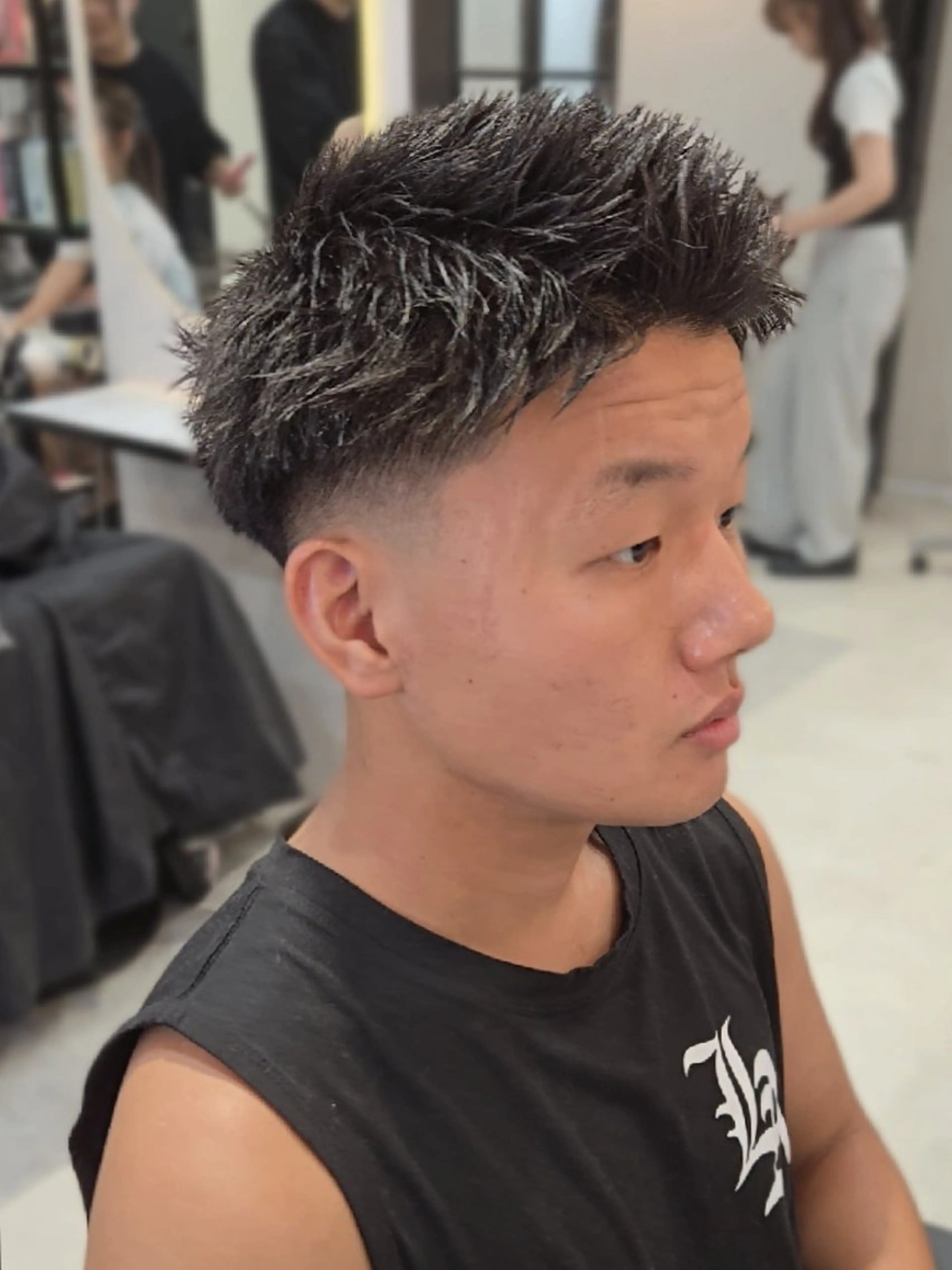 メンズ ショート フェードカット メンズパーマ スパイキーショート ショートヘア カット ヘアセット LEN名古屋/パーマ 海外ヘア/メンズ特化のヘアスタイル