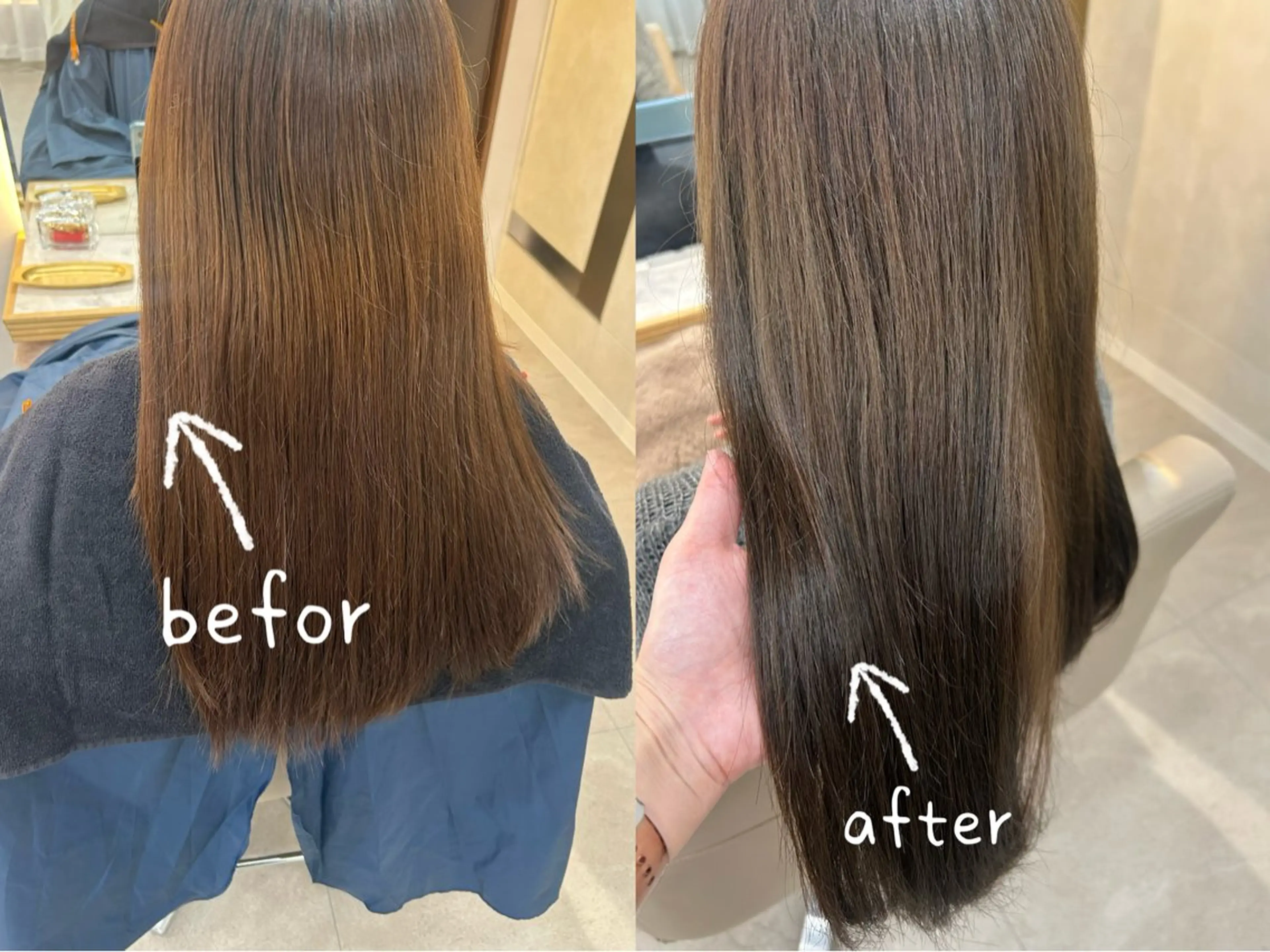 セミロング 🎀ブリーチなし カラーyui🎀のヘアスタイル