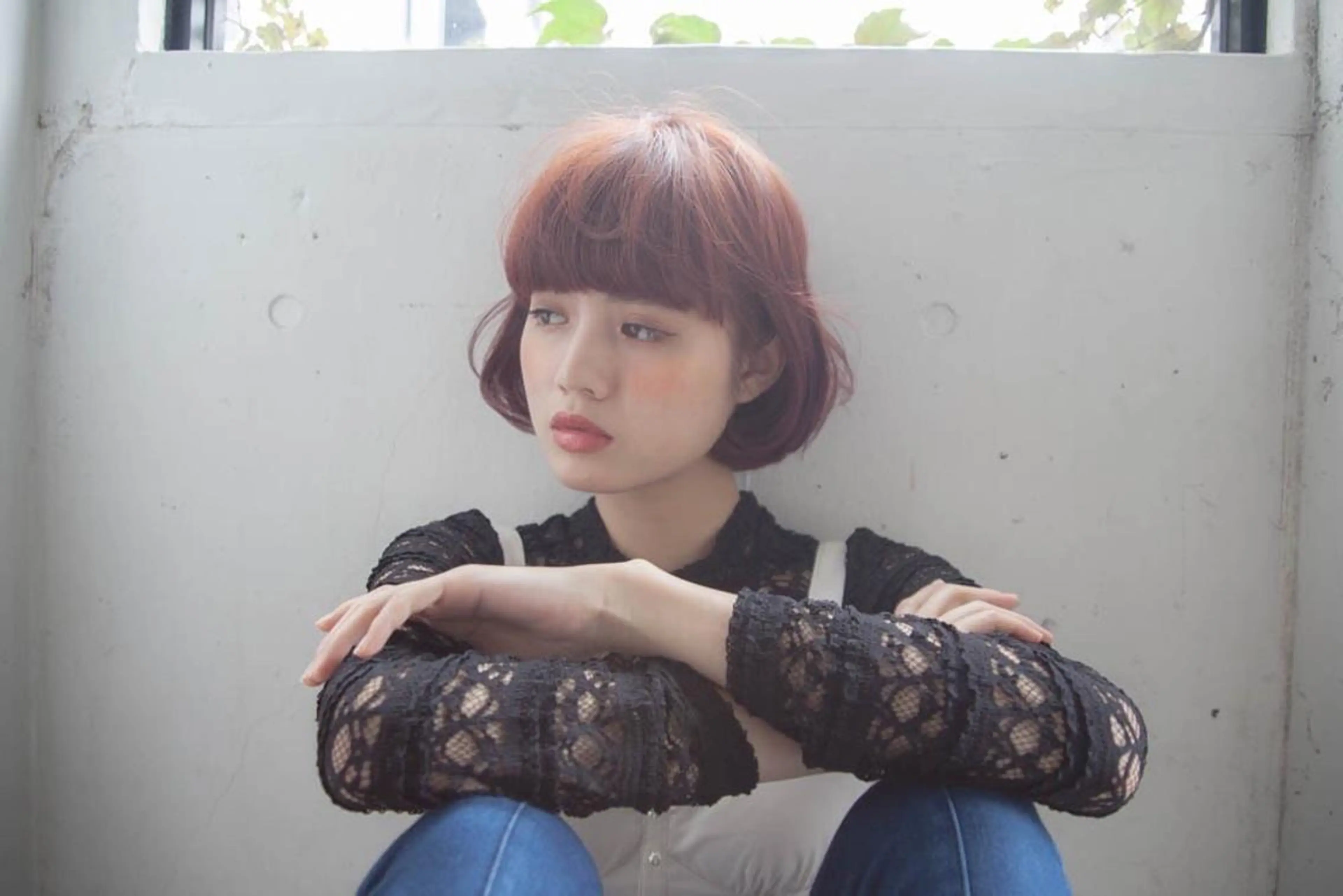 ショート カラー レッドカラー 代官山所属・代官山 ボブヘアーのヘアスタイル