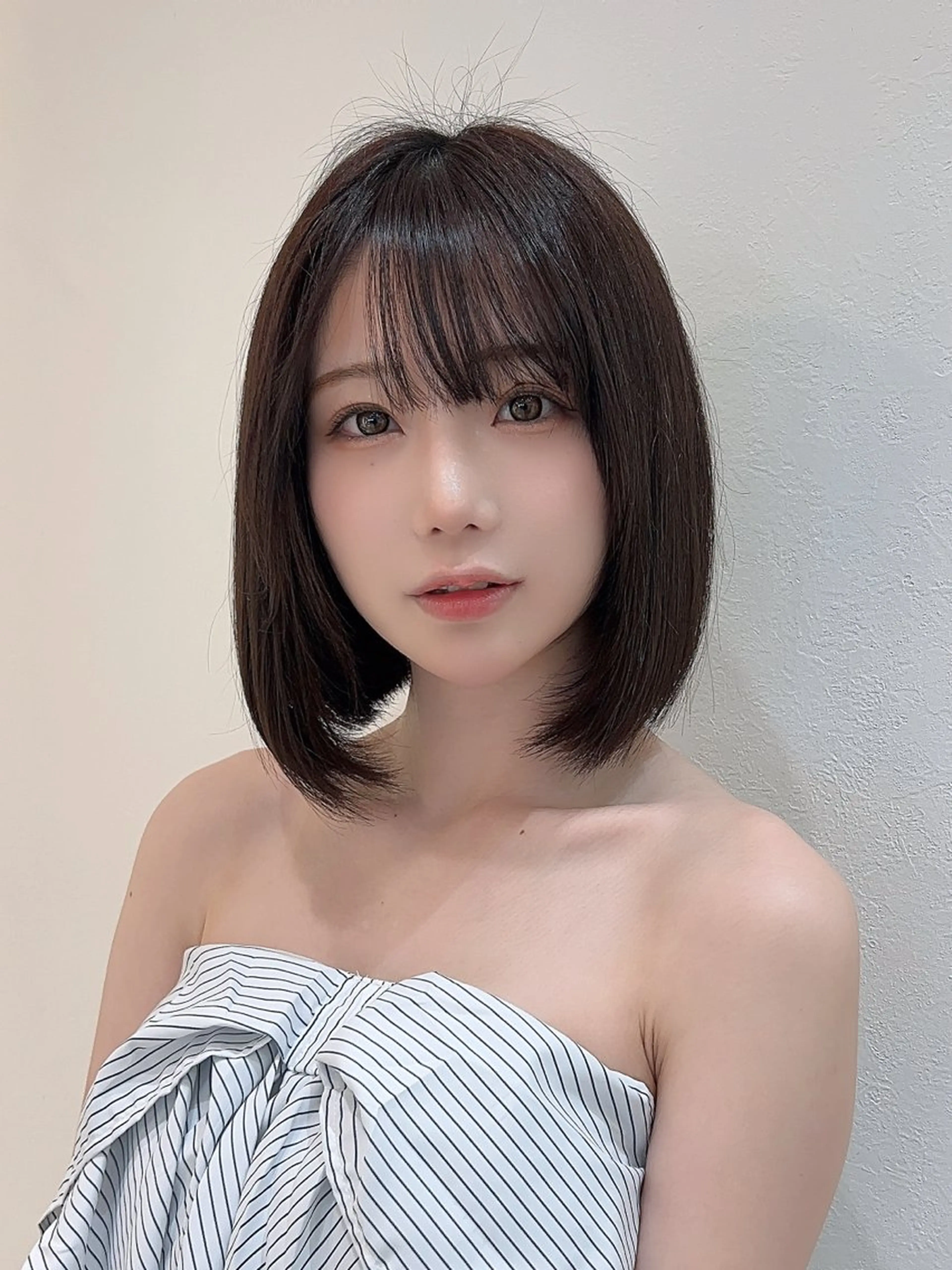 ショート ボブ 髪質改善 韓国風ヘア トリートメント ボブ/レイヤーボブ/ 髪質改善/梶川 夏季のヘアスタイル