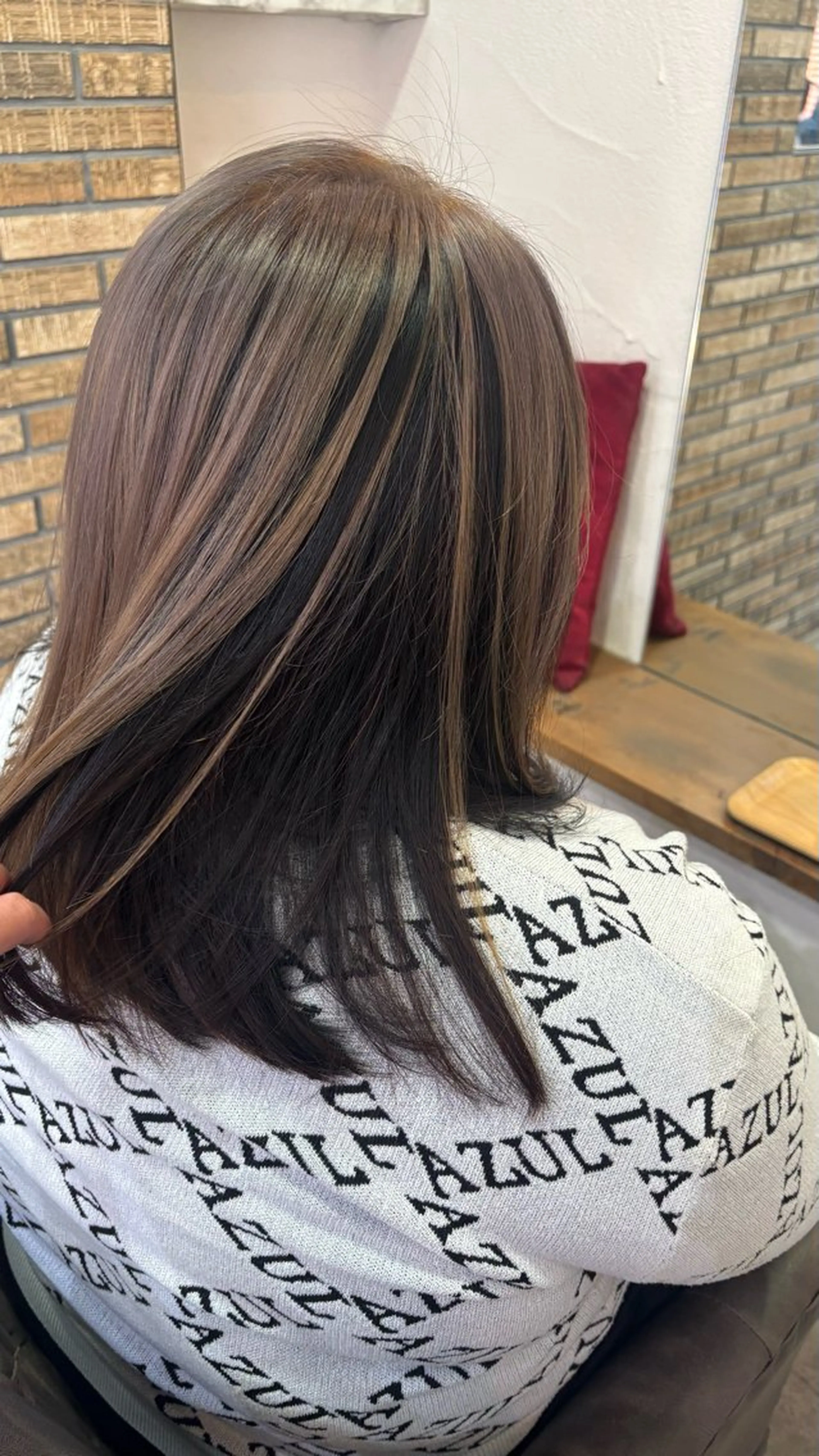 セミロング ショート・パーマ・デ ザインカラー/むつみのヘアスタイル