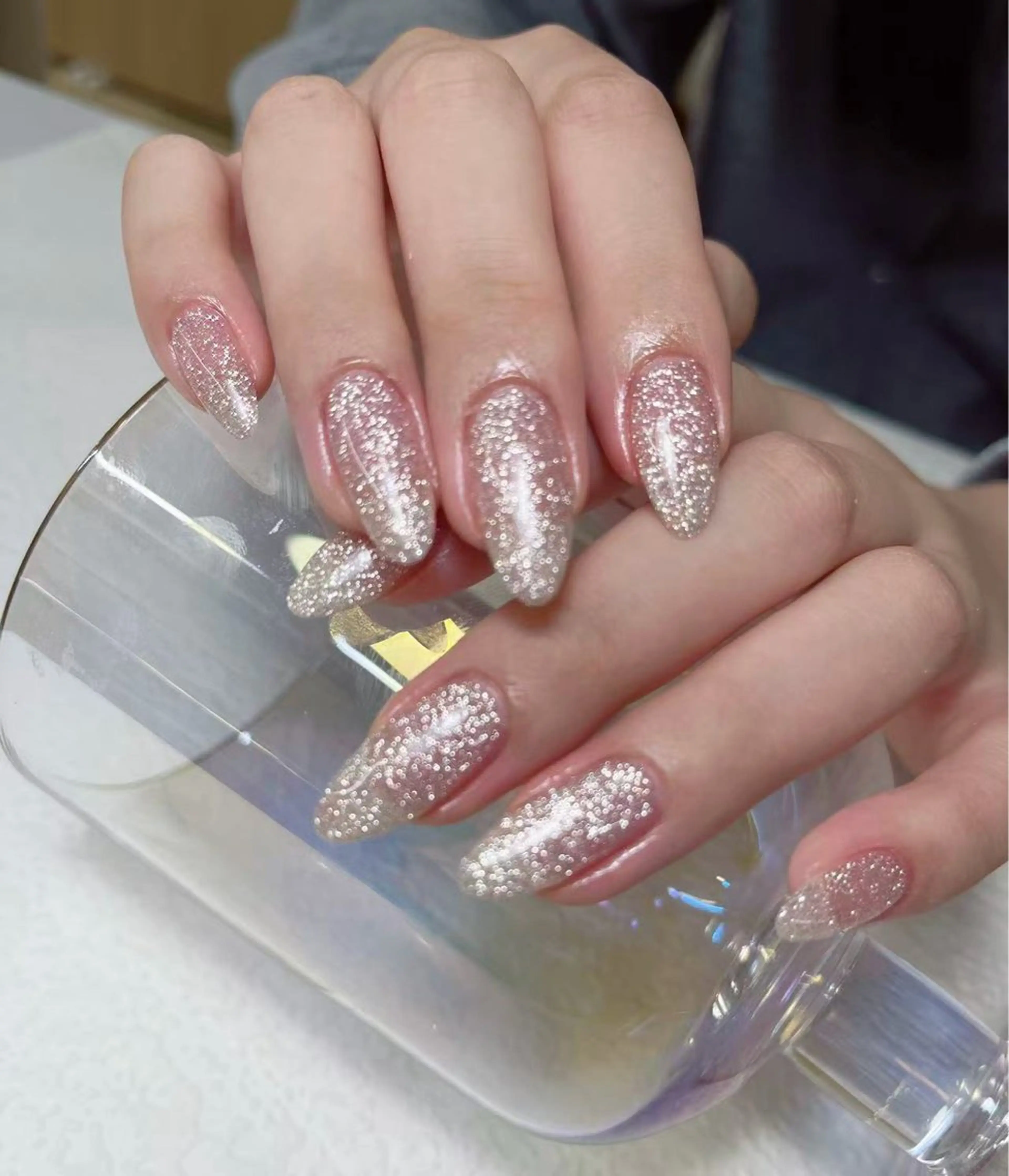 ネイル キラキラネイル ラメ(グリッター) ピンク か なのネイルデザイン