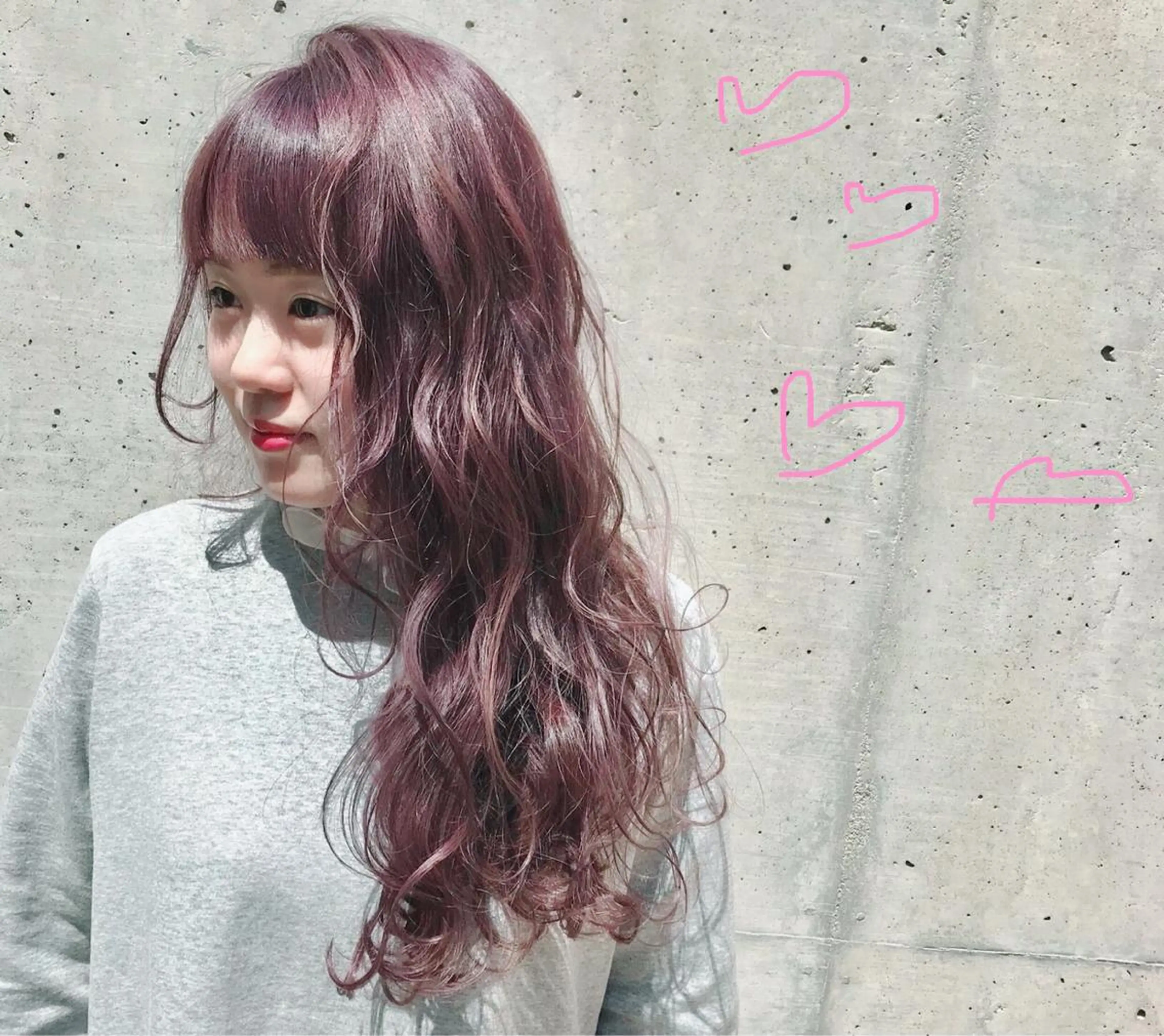 ロング カラー ブリーチ ブルーカラー ブルーラベンダー ラベンダーカラー moana surfriderのヘアスタイル