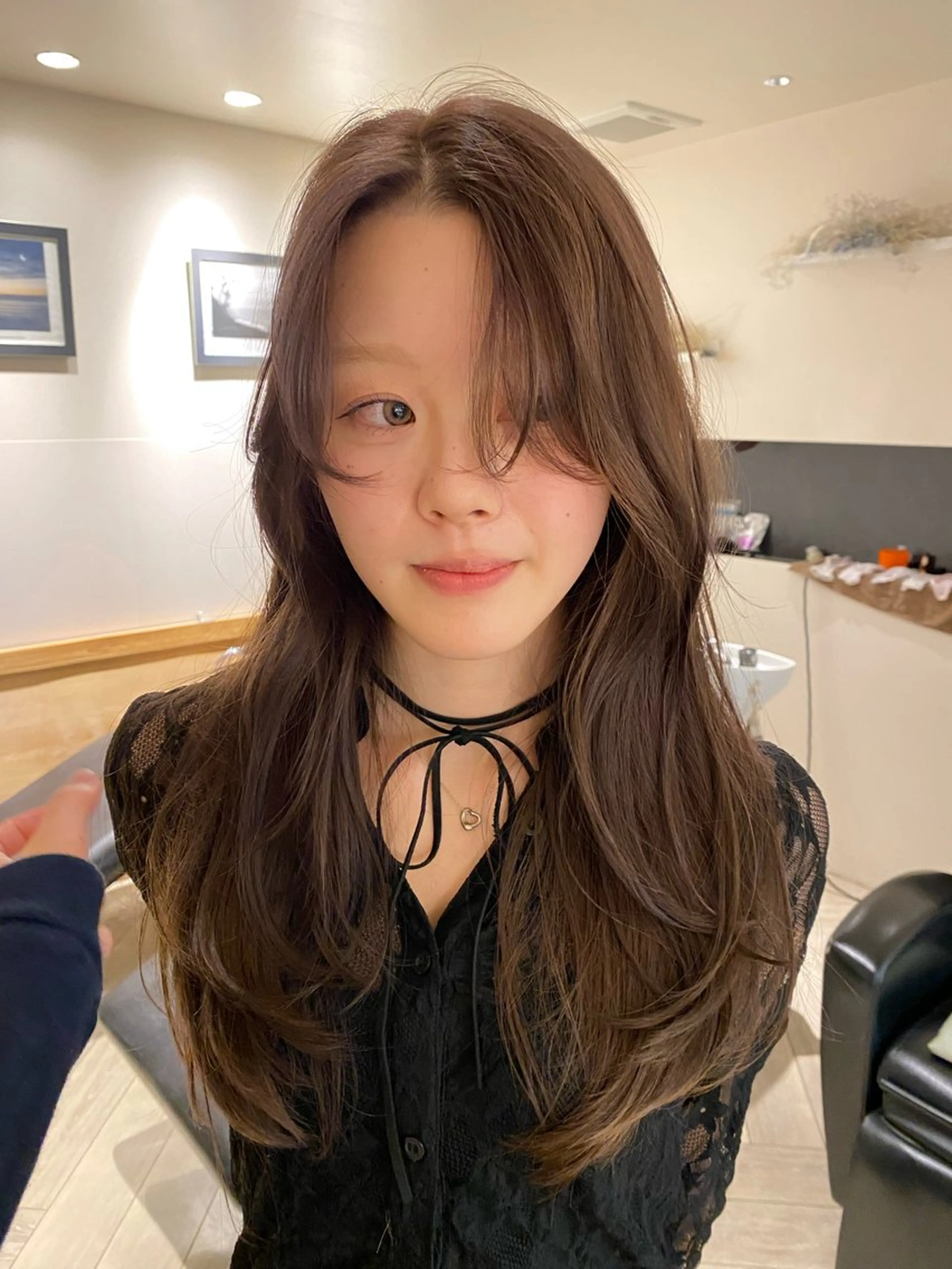 ロング カラー カット ヘアカラー ナチュラルヘア🫧 ナナミのヘアスタイル