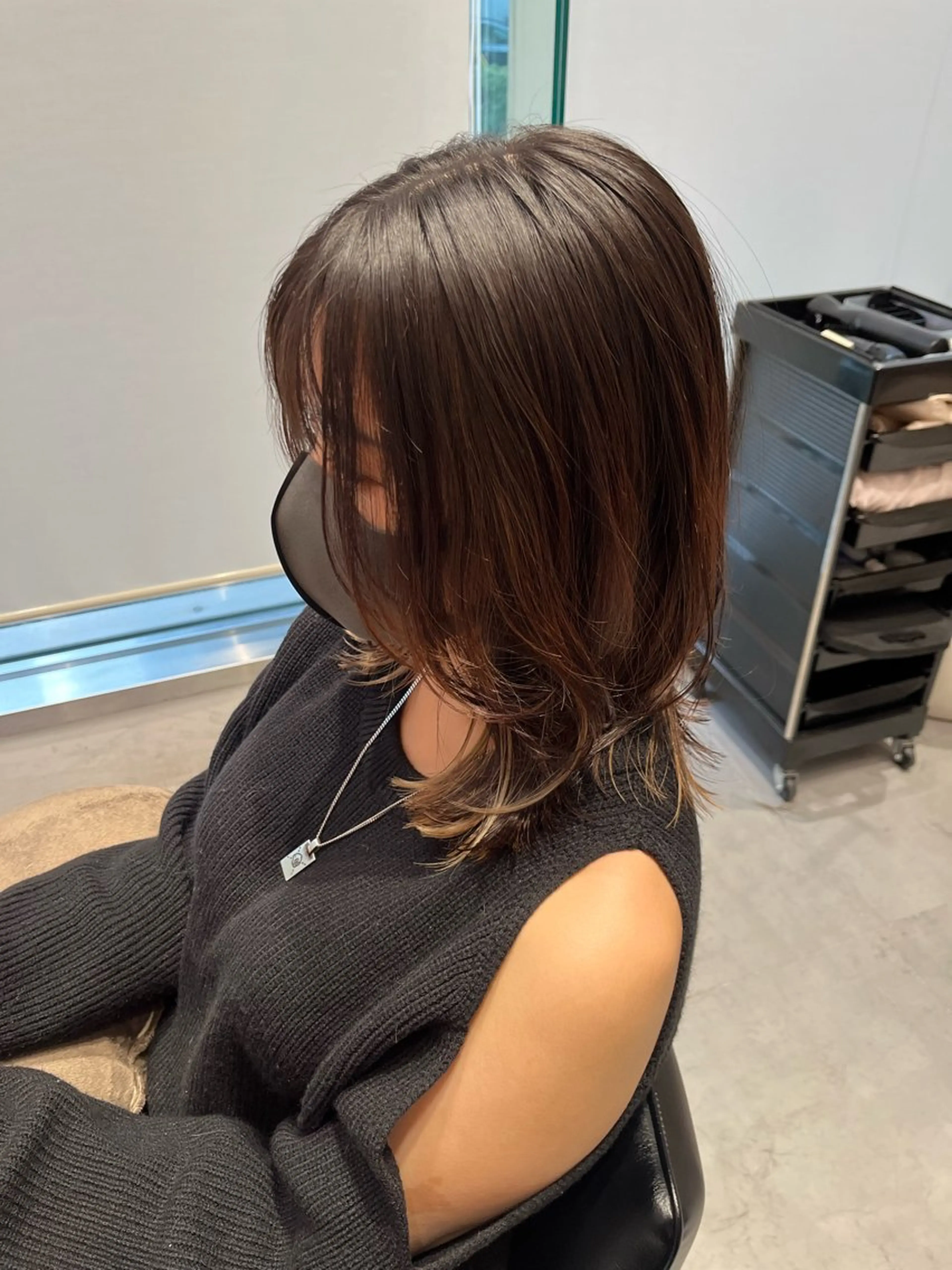 ロング ナミ🩶暗髪/暖色 ❤️/透明感/縮毛のヘアスタイル