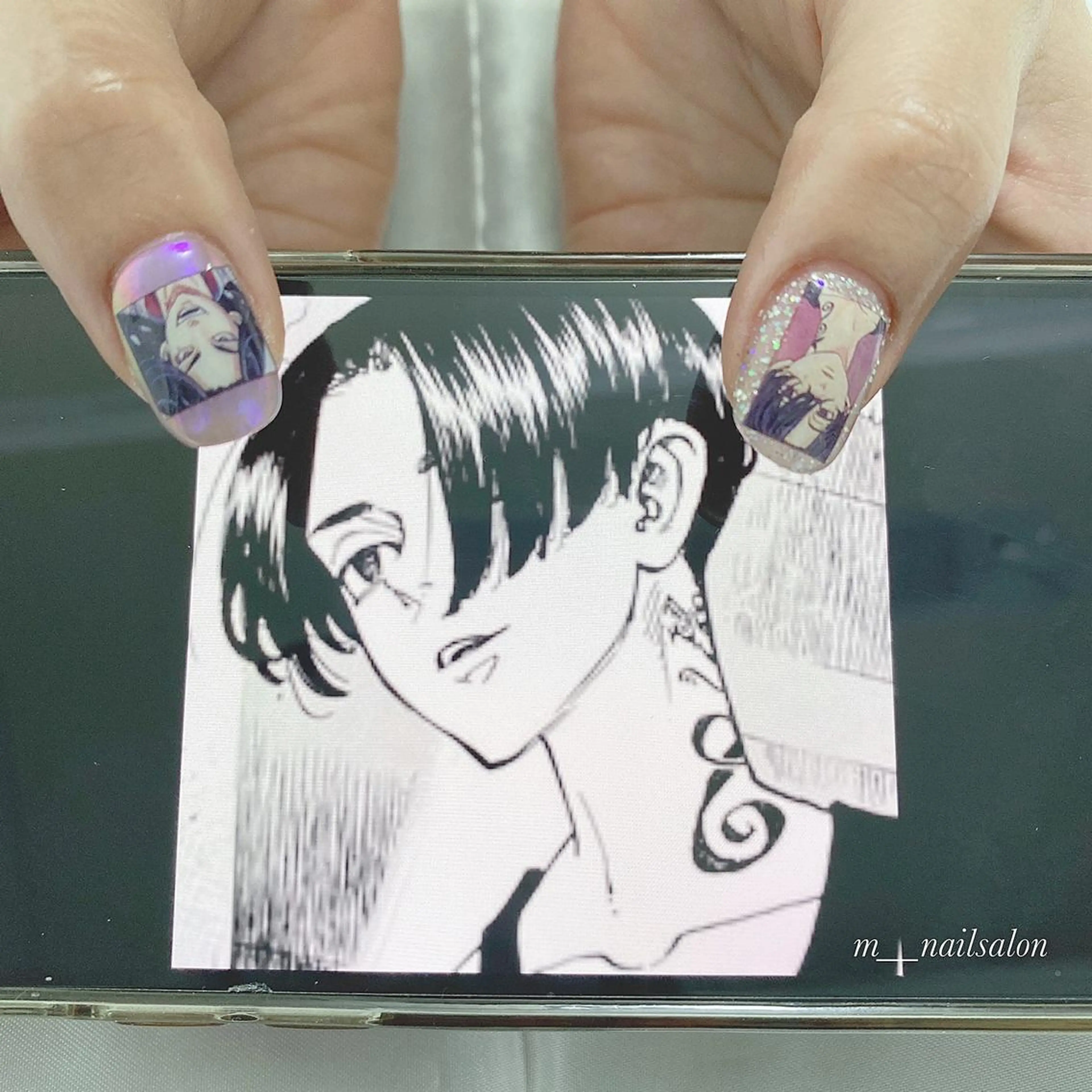 ネイル クリアネイル フラッシュネイル フレンチネイル 韓国ネイル マグネットネイル merci nail所属・merci nailのネイルデザイン