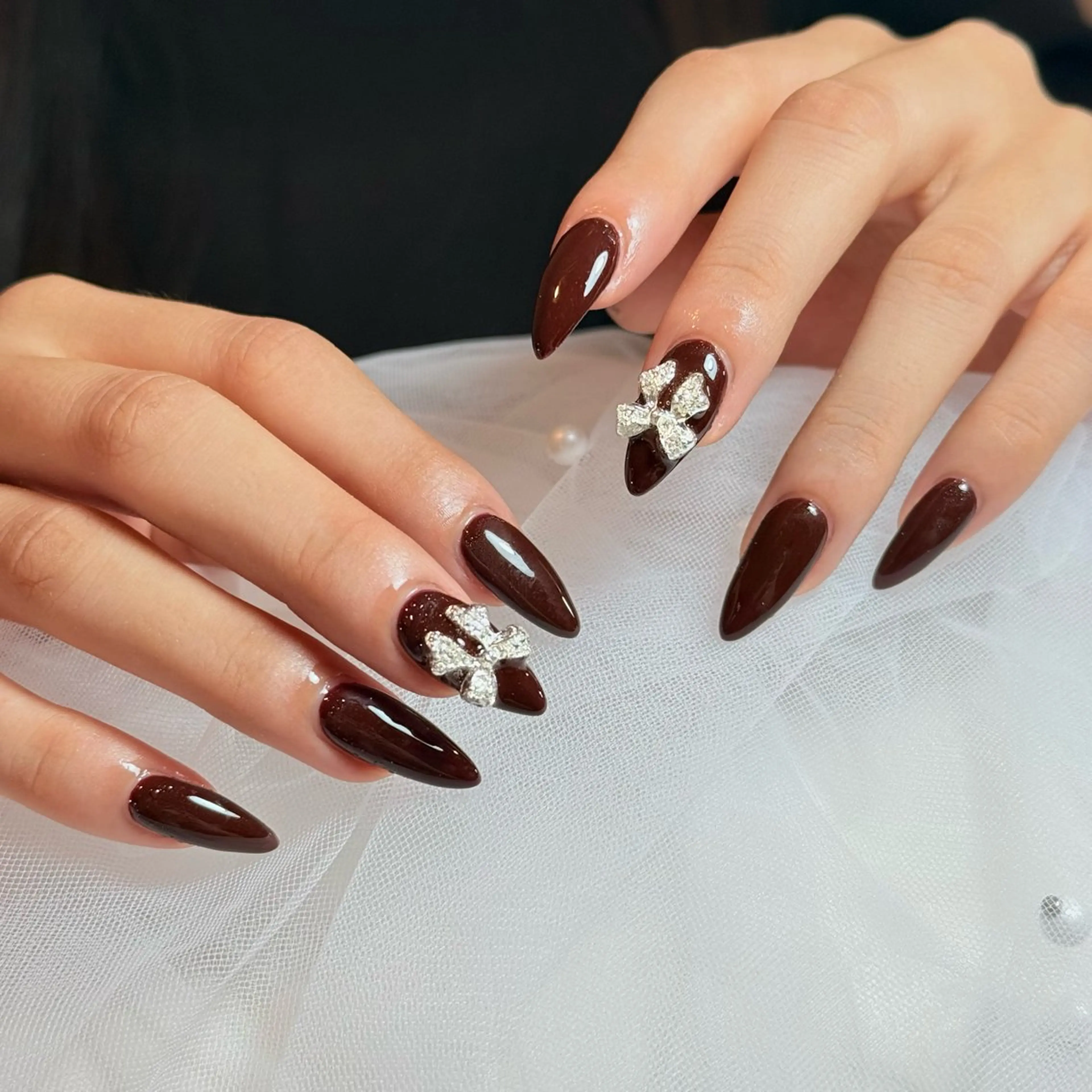 ネイル チークネイル フレンチネイル グラデーション キラキラネイル 韓国ネイル ハンドネイル Risa_ Nailのネイルデザイン