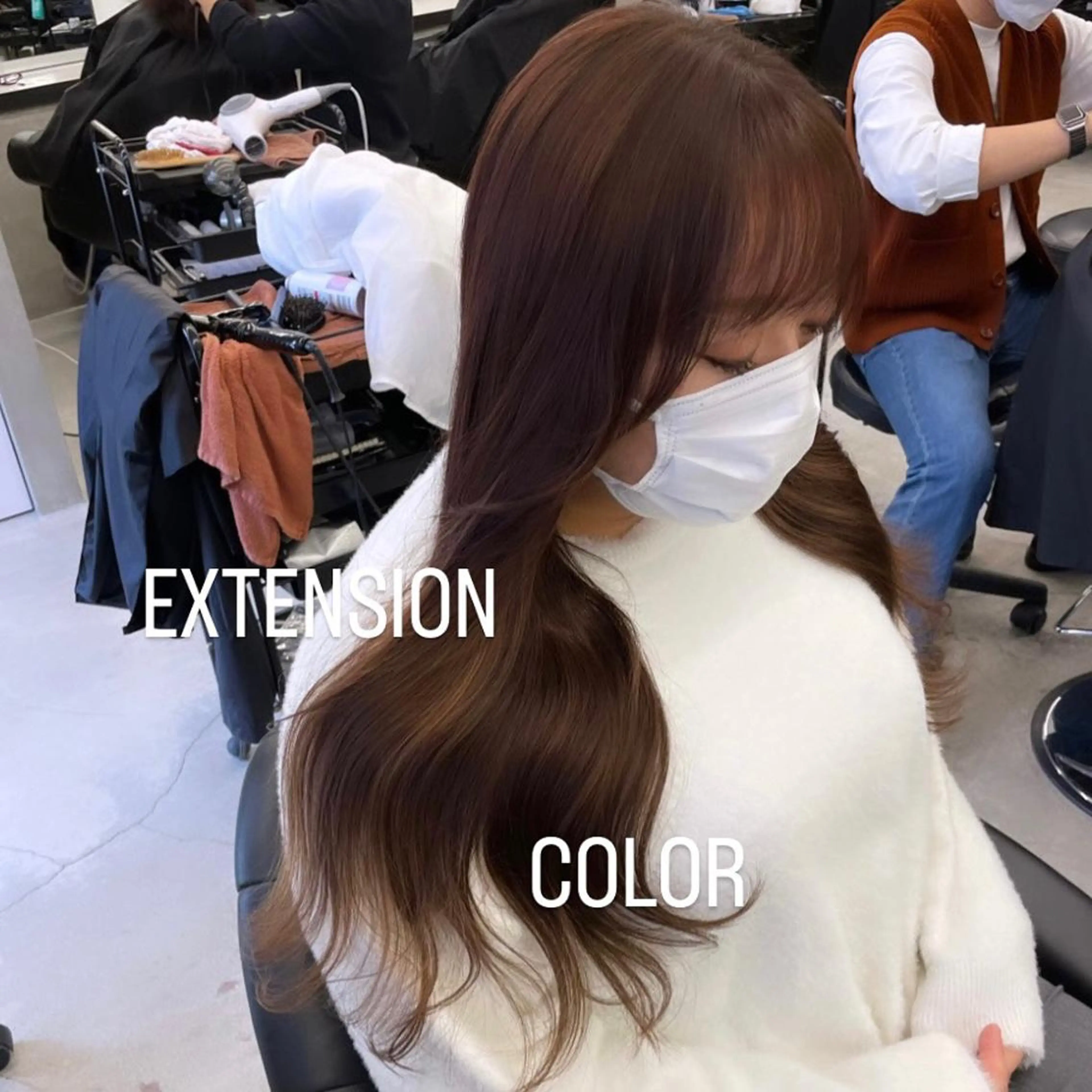 ロング カラー ヘアカラー エクステ エクステ🩵ブリーチ 韓国ヘア🩵KAEのヘアスタイル