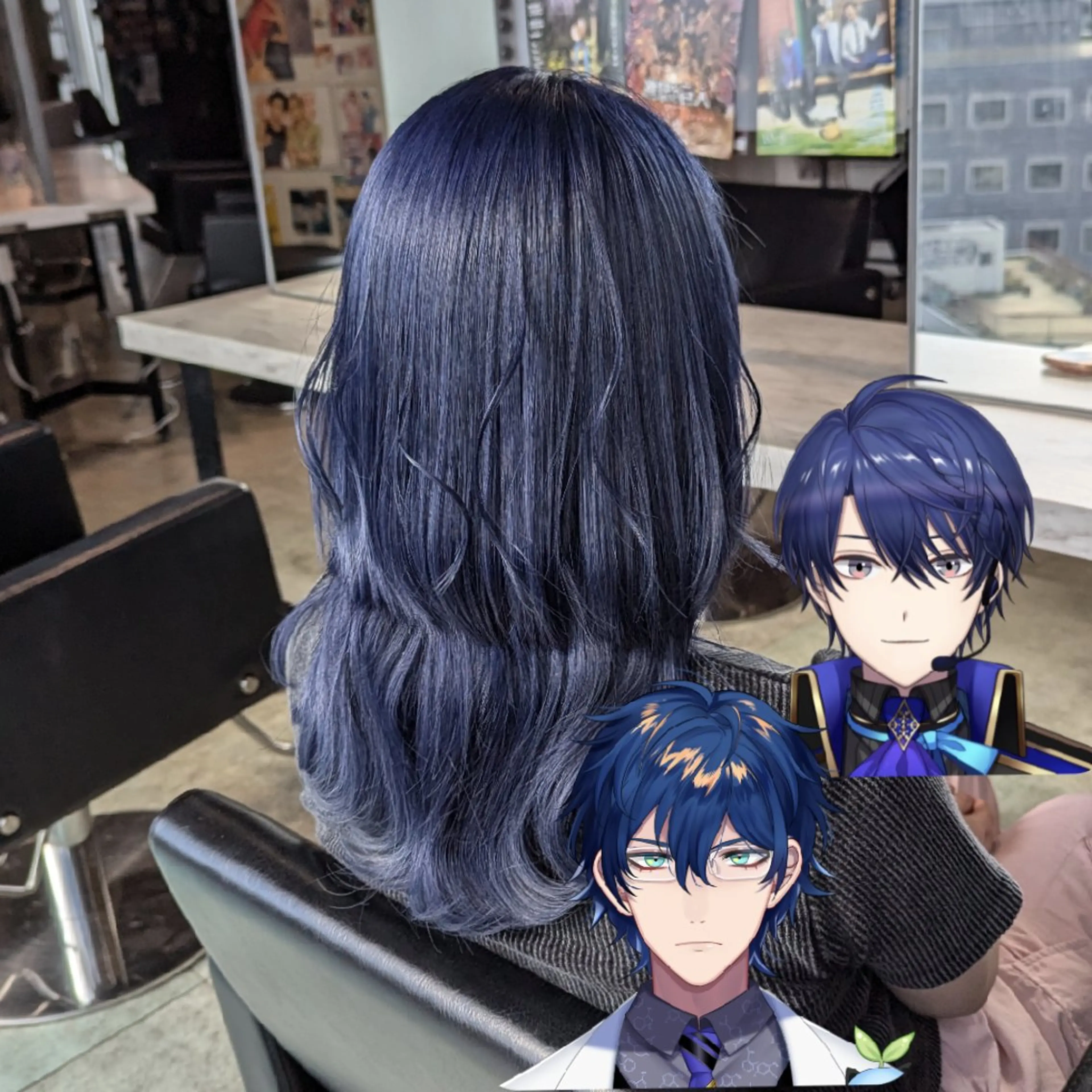 カラー セミロング 推しカラー🦉にじさ んじカラー🌈🕒✨のヘアスタイル