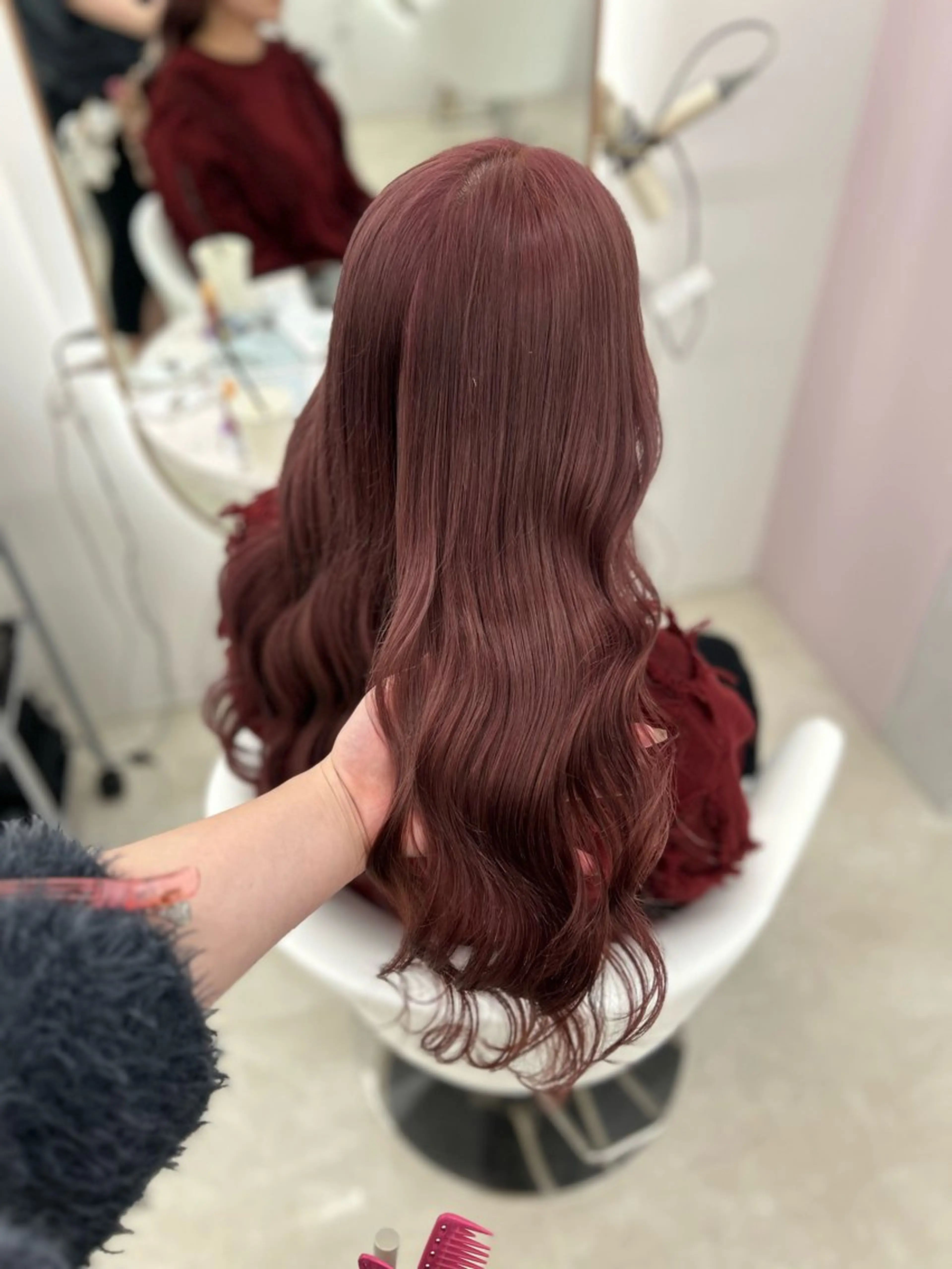 ロング カラー ピンクカラー ヘアカラー トリートメント shu ラベンダー/ピンクのヘアスタイル