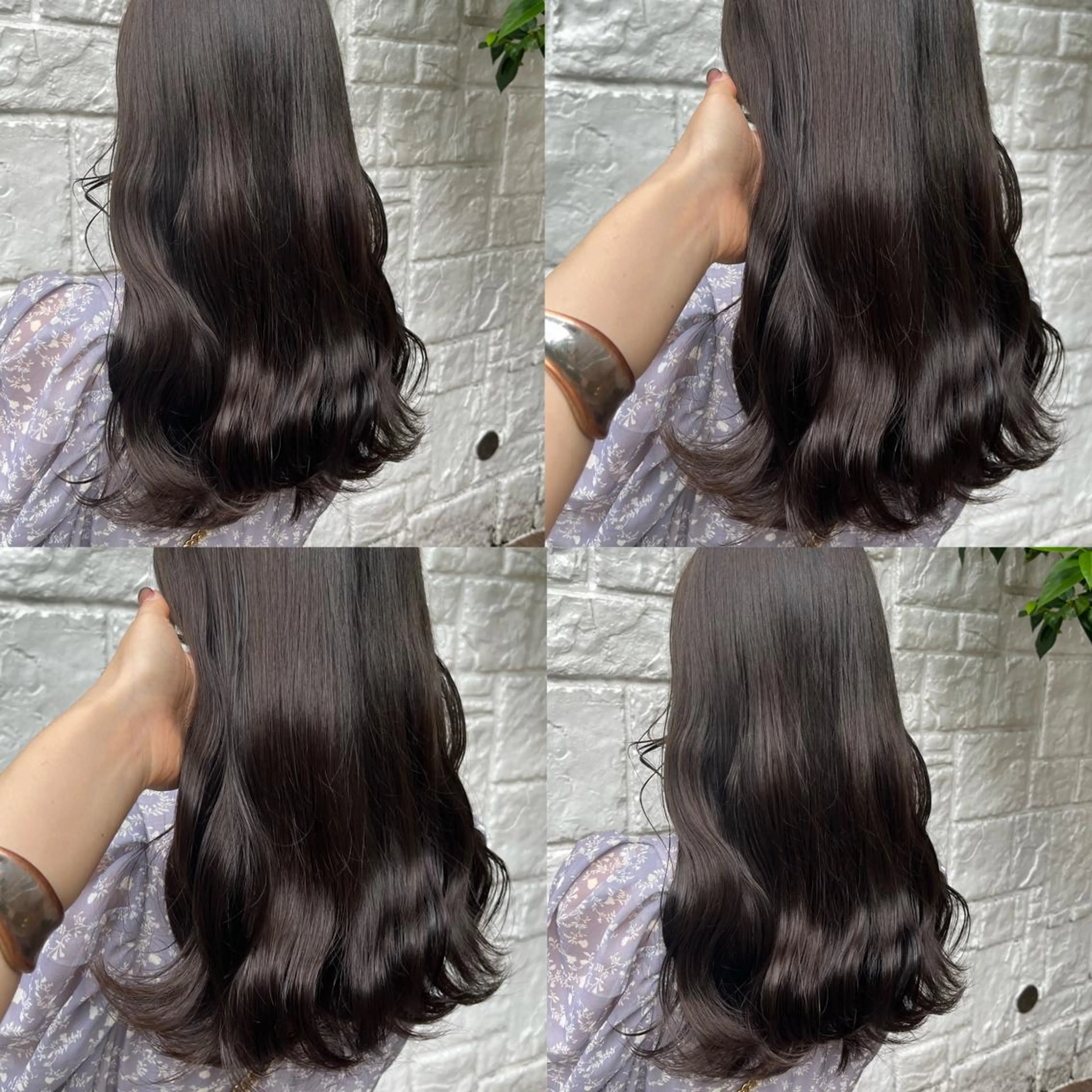 ロング カラー アッシュ アッシュブラウン ブラウンカラー ショコラブラウン ラベンダーカラー ヘアカラー トリートメント ヘッドスパ ヘアセット カジュアルを女っぽく 𝗮𝘆𝗮𝗰𝗼のヘアスタイル