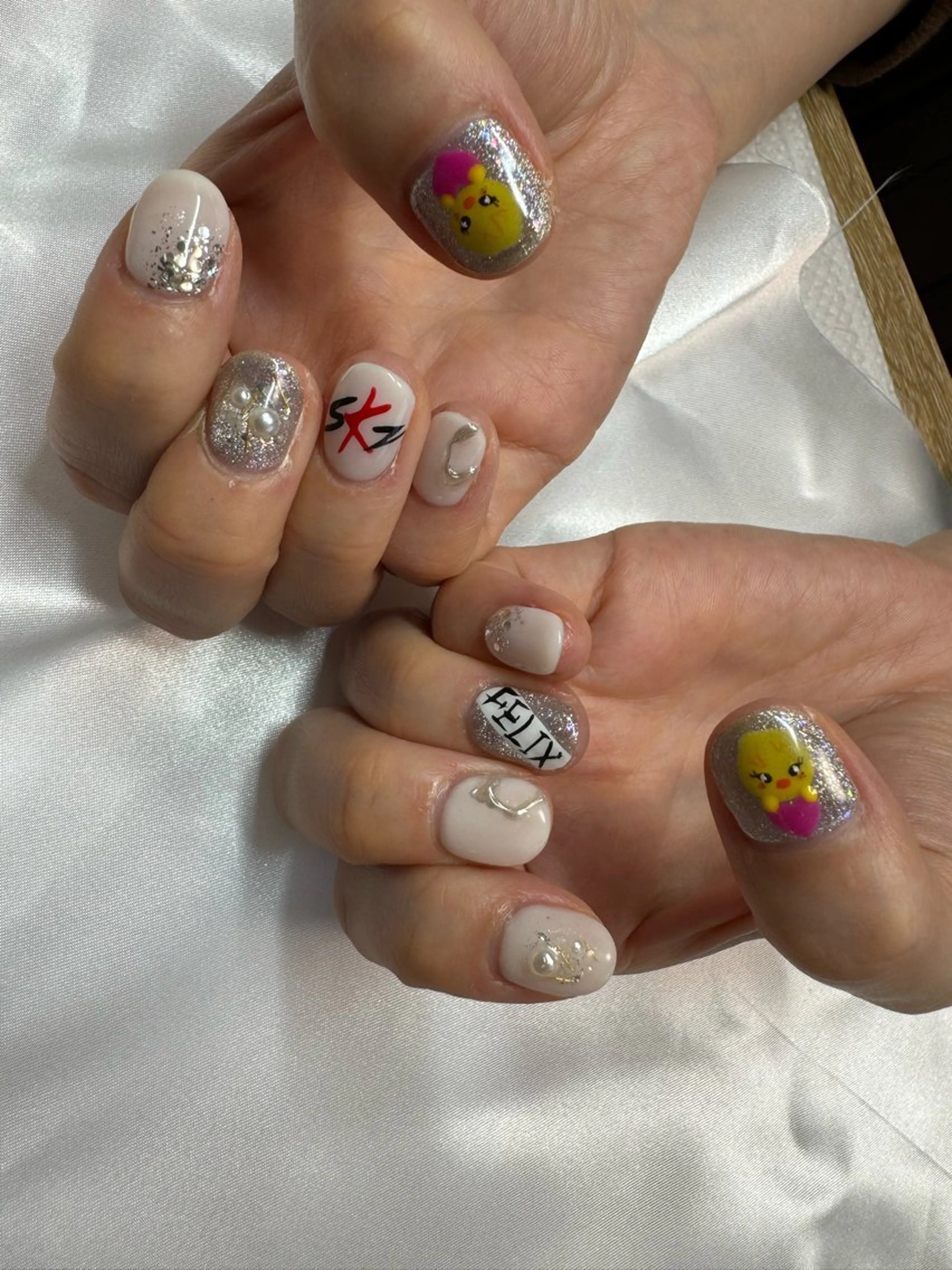 ネイル アートネイル フレンチネイル 韓国ネイル マグネットネイル 持ち込み MH_ Nailのネイルデザイン