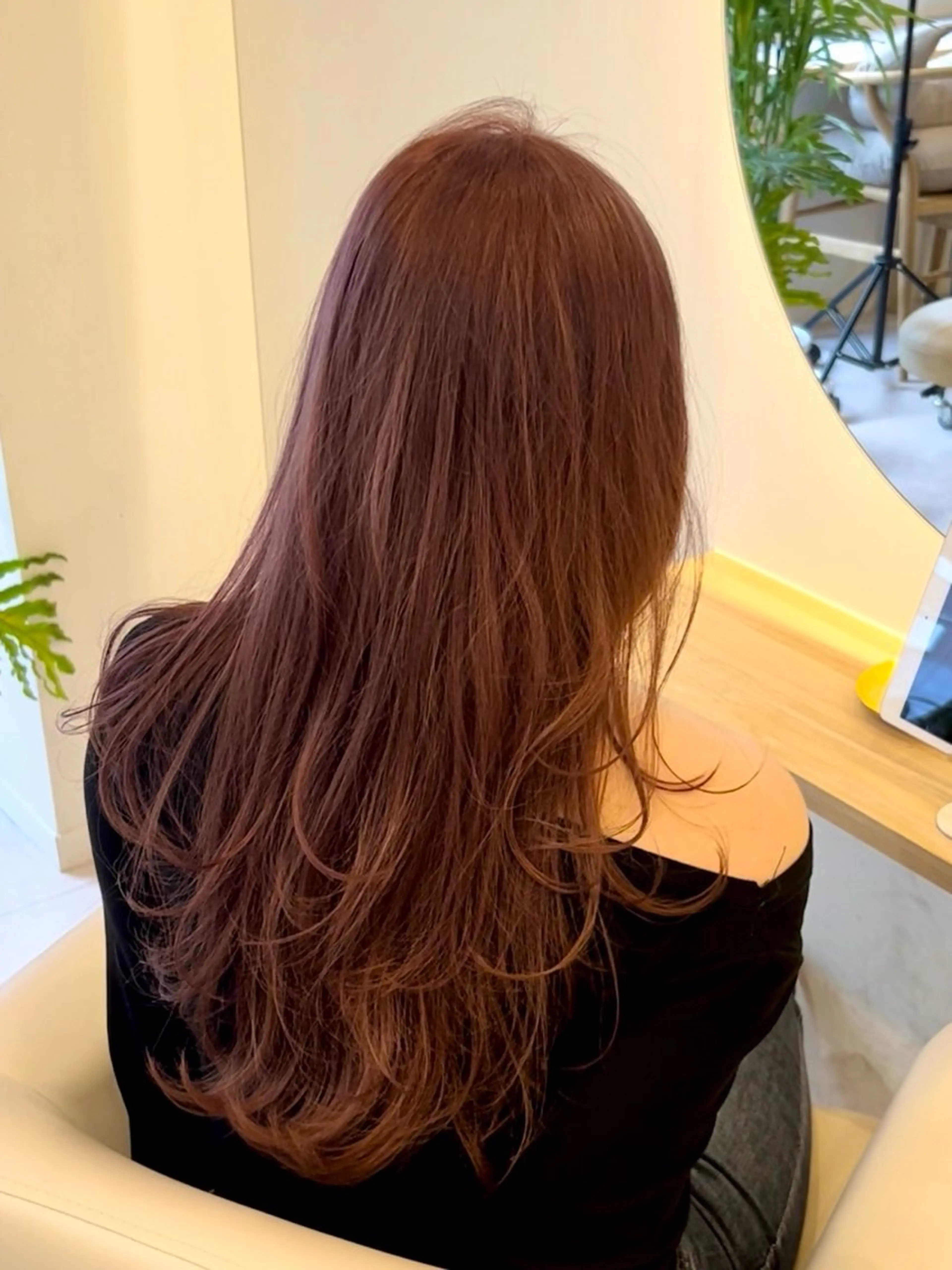 ロング ヘアカラー トリートメント 興津/韓国レイヤー ダブルカラー美髪縮毛のヘアスタイル