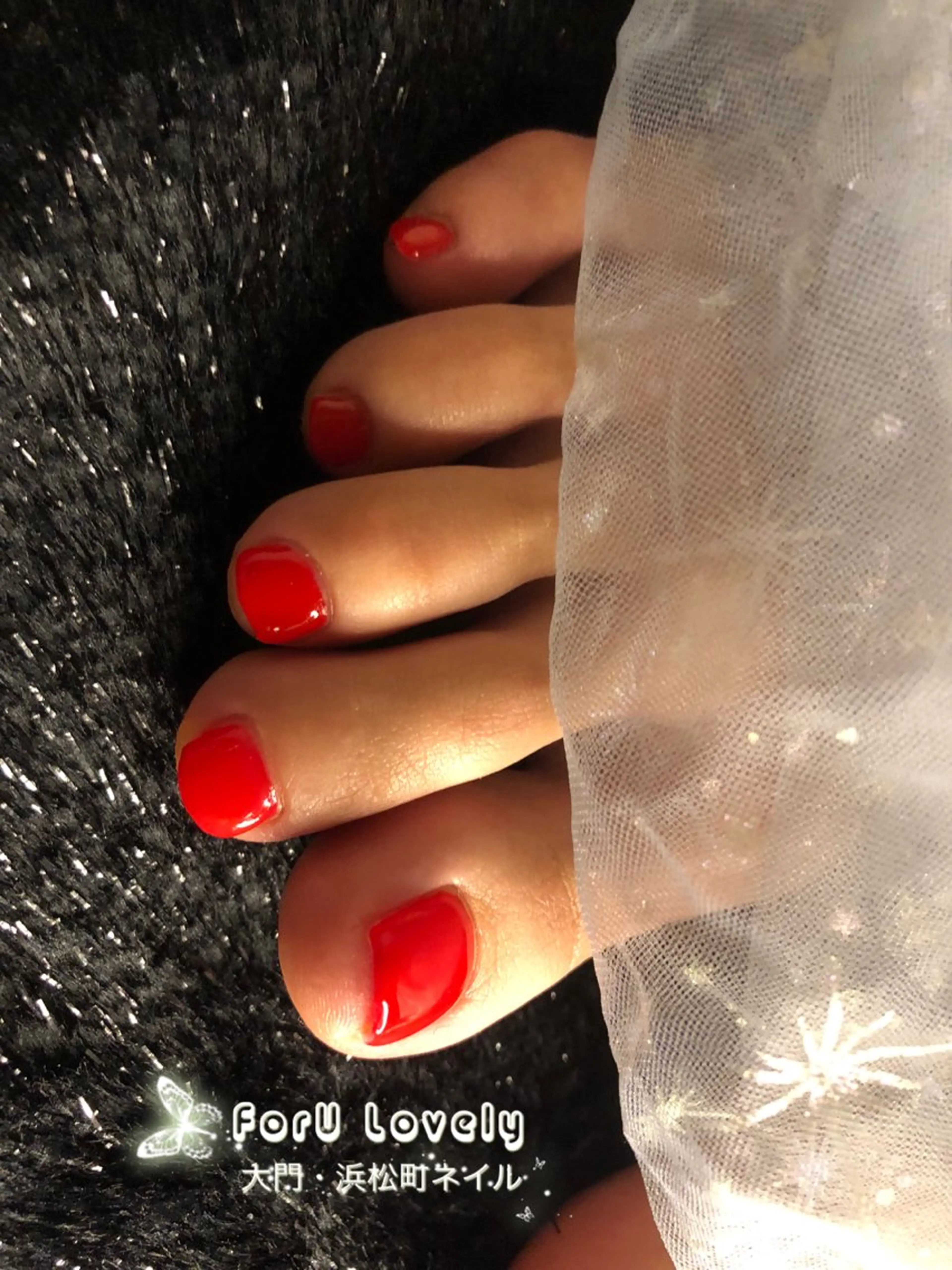 ネイル フットネイル ジェルネイル ハート 韓国ネイル 持ち込み フットネイル 大門浜松町 ネイルのネイルデザイン