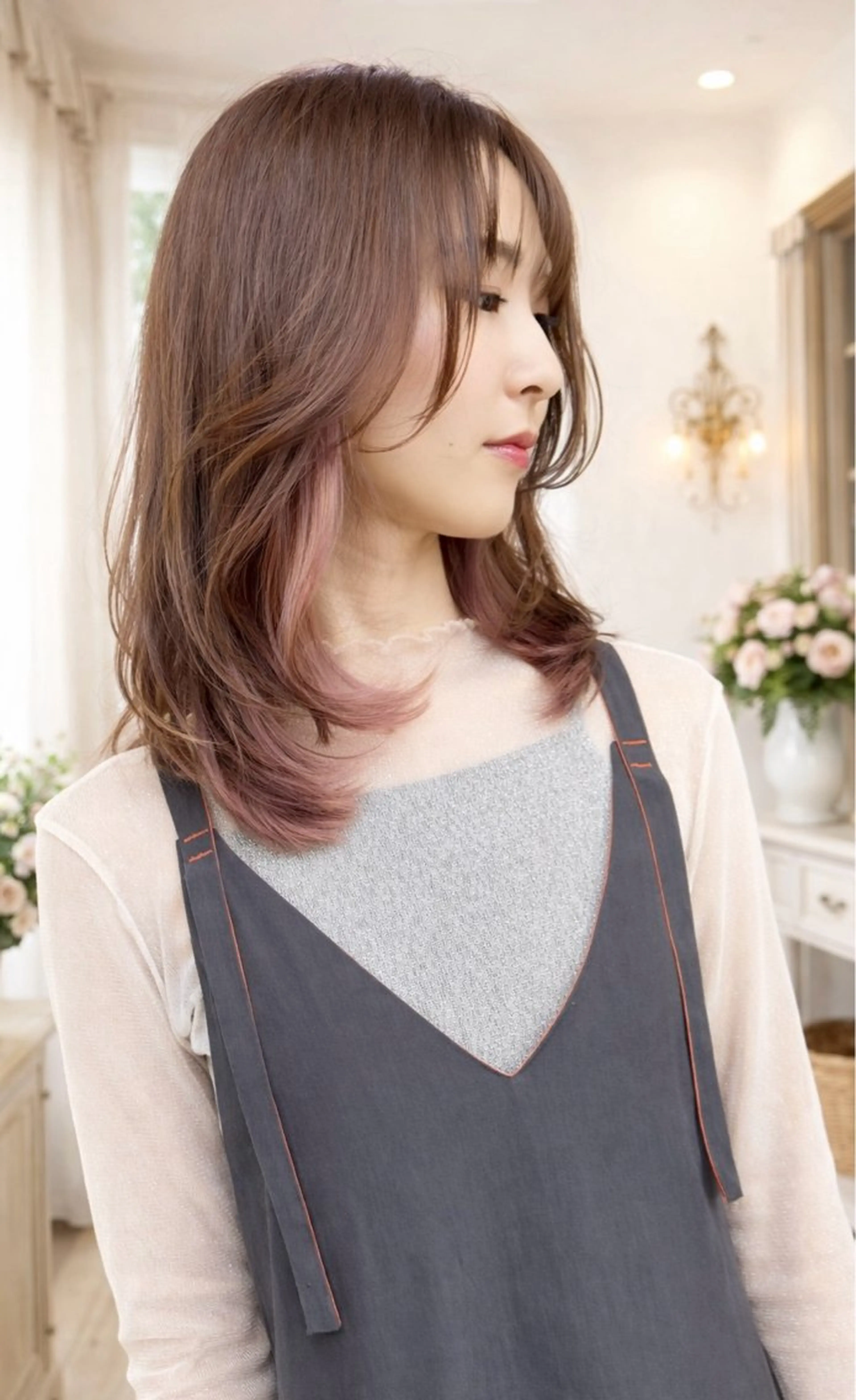 ミディアム カラー イルミナカラー grand juteのヘアスタイル