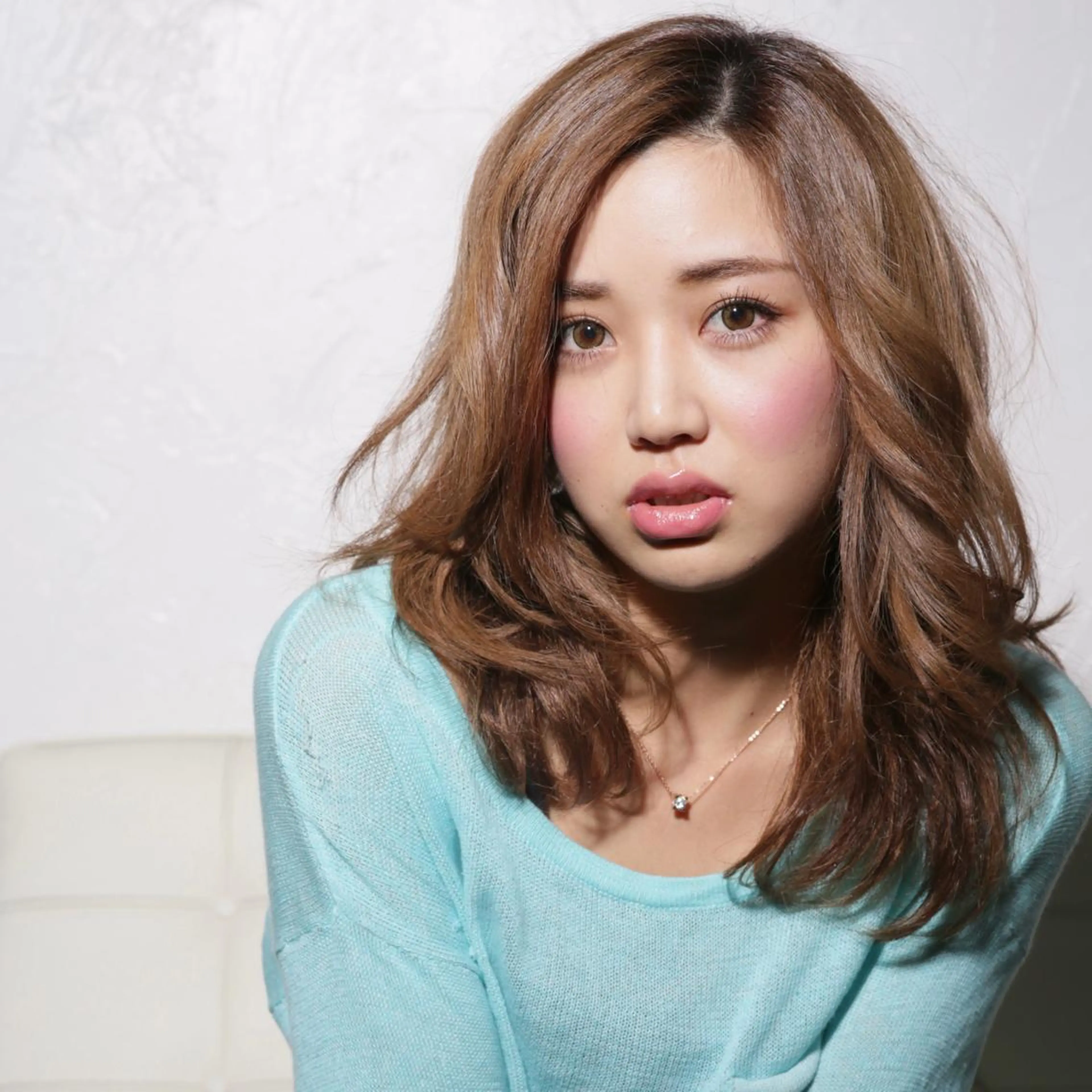 ミディアム ハイライト 髪質改善 小顔カット Endearing 銀座/レイヤーカットのヘアスタイル