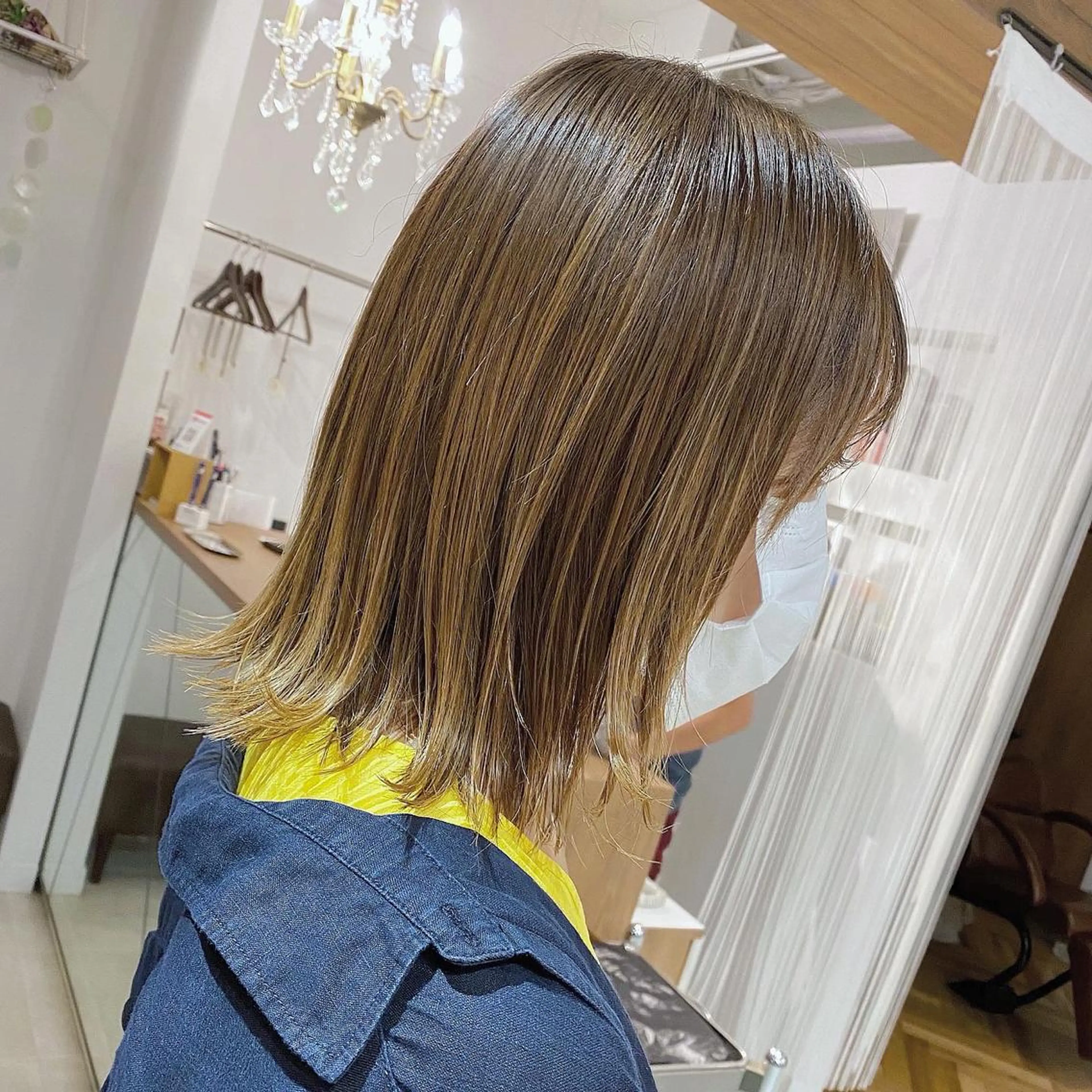 ミディアム 切りっぱなしボブ ボブ 髪質改善 髪質改善特化 安東駿介のヘアスタイル