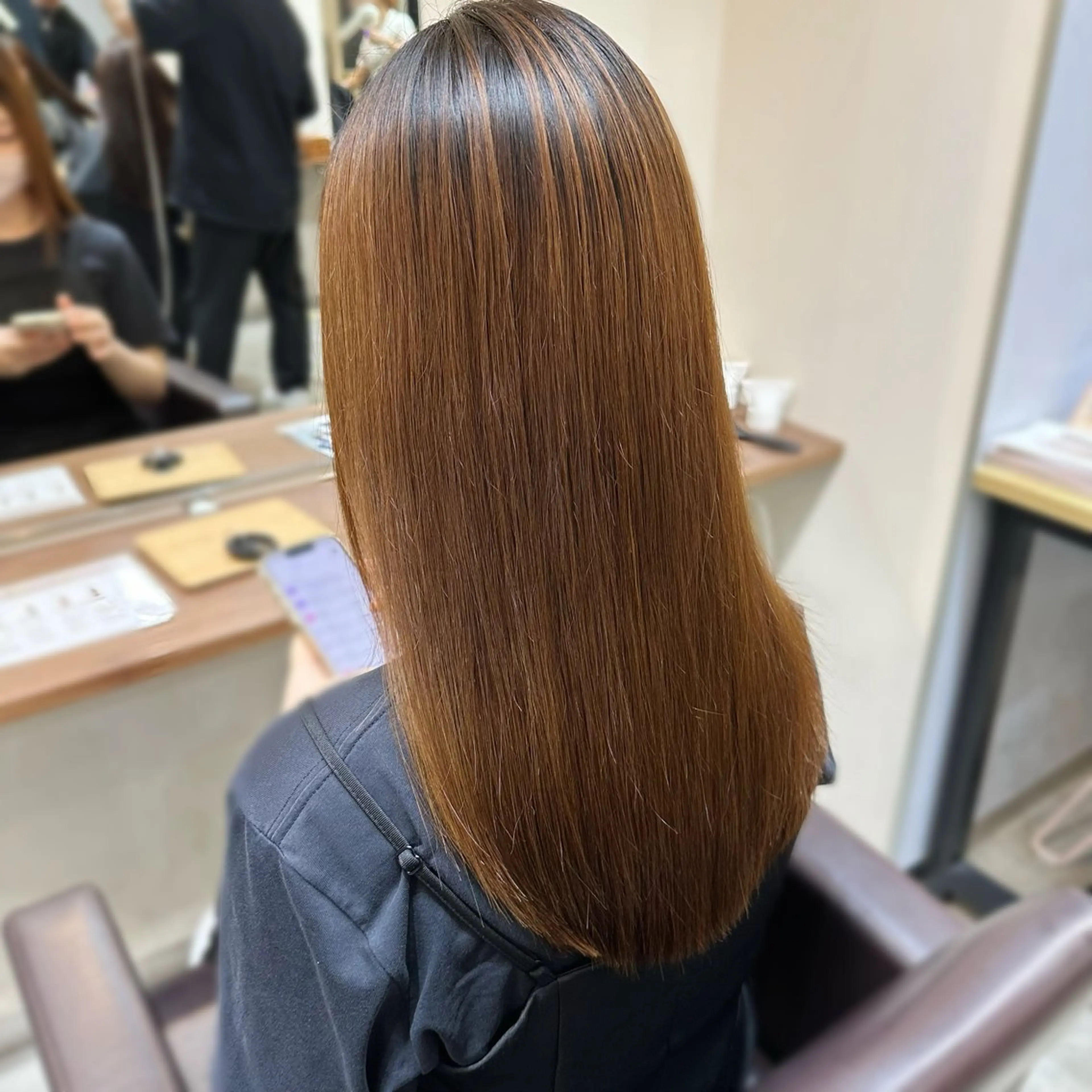 ロング ヘアアレンジ 髪質改善 縮毛矯正 縮毛矯正+モテカラー 🎀✨MIHOのヘアスタイル