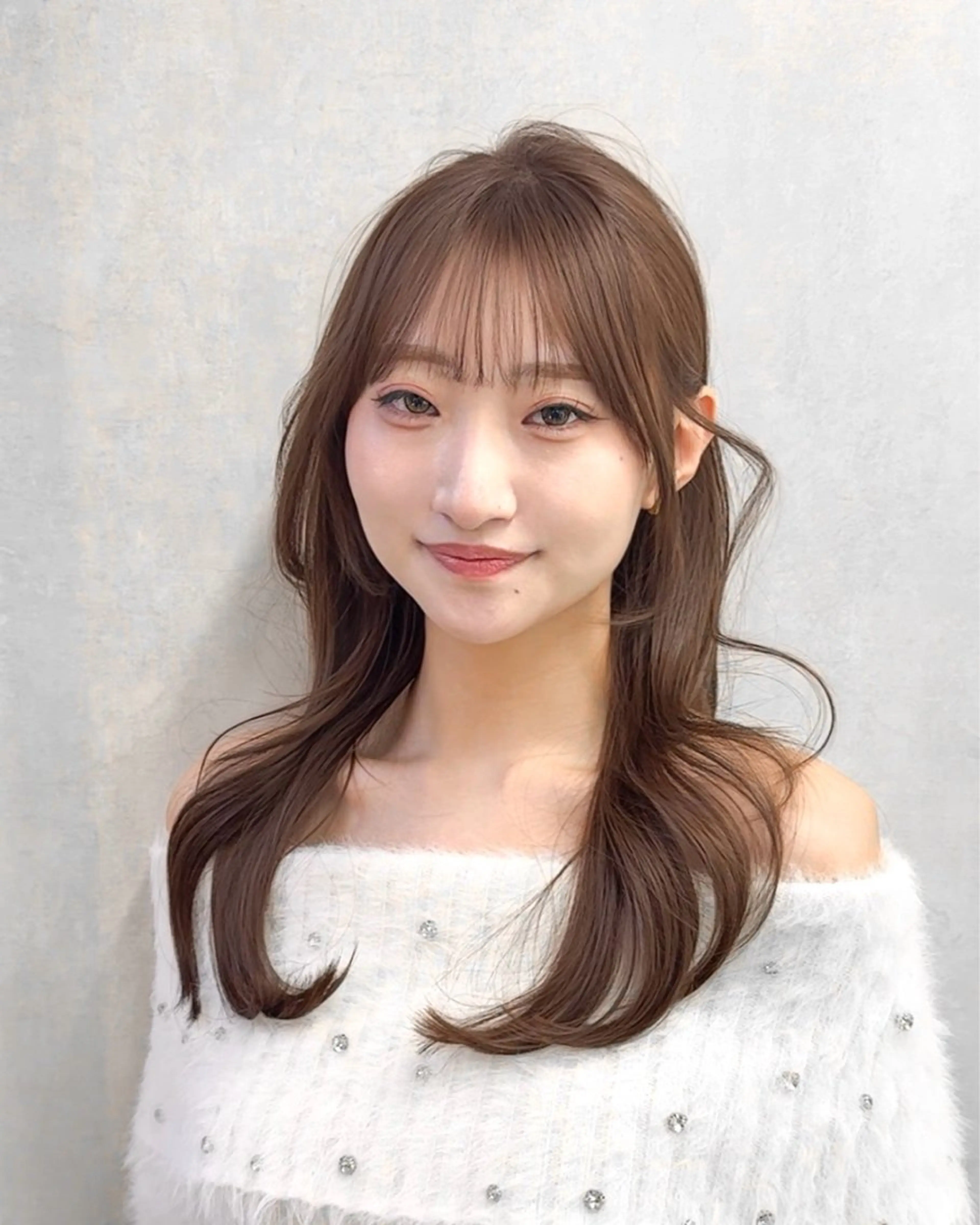 セミロング くびれヘア くびれレイヤー レイヤーカット カット ヘアカラー トリートメント 髪質改善/レイヤー /韓国ヘアNOBUのヘアスタイル