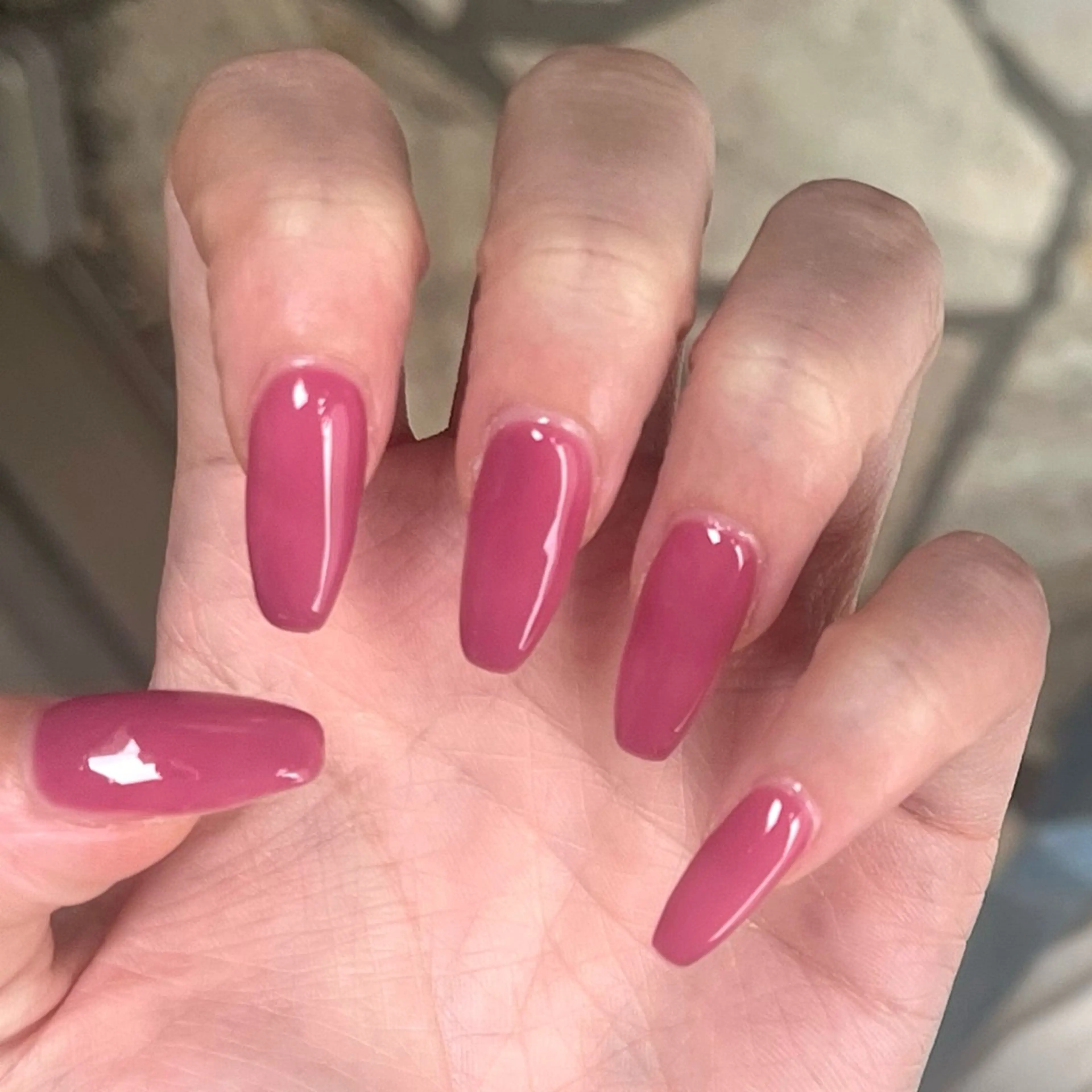 ネイル ワンカラーネイル ピンク 坂口 莉愛のネイルデザイン