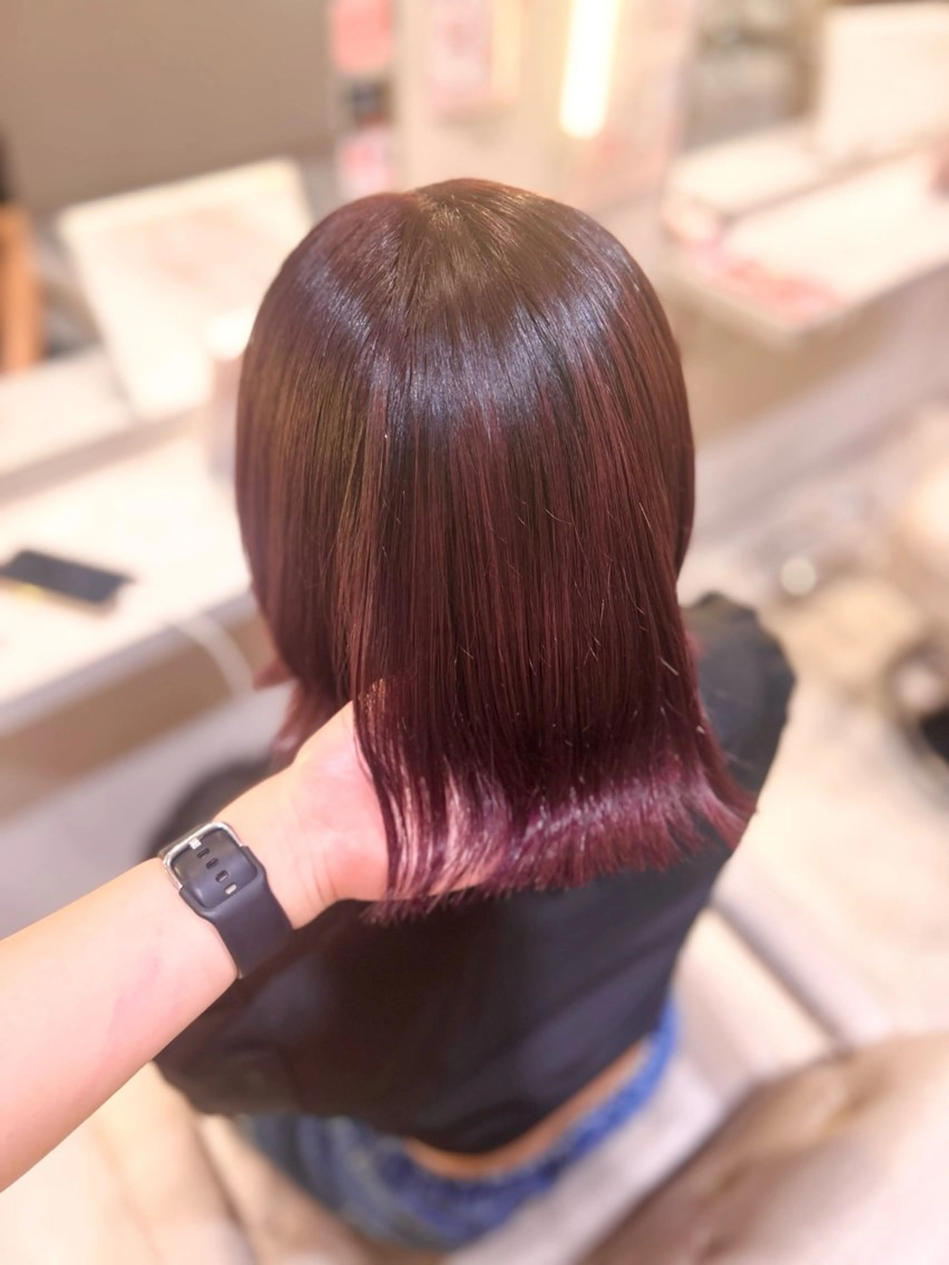 ミディアム カラー レッドカラー 🐰🎀艶髪特化 yuzuka🎀🐰のヘアスタイル