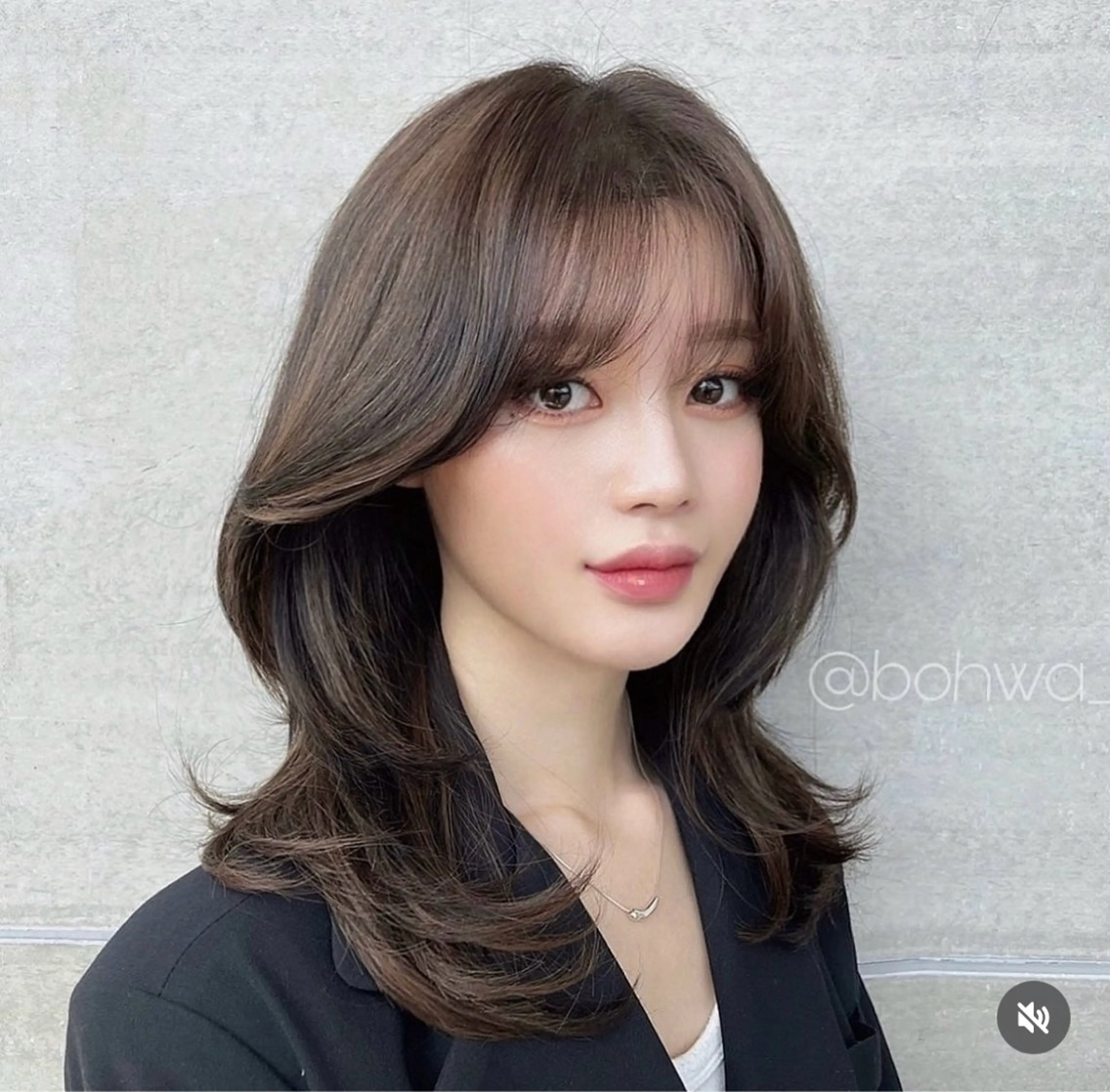 ミディアム 韓国風ヘア レイヤーカット カット トリートメント 艶レイヤー/艶髪矯正 /ケラトリ/石井のヘアスタイル