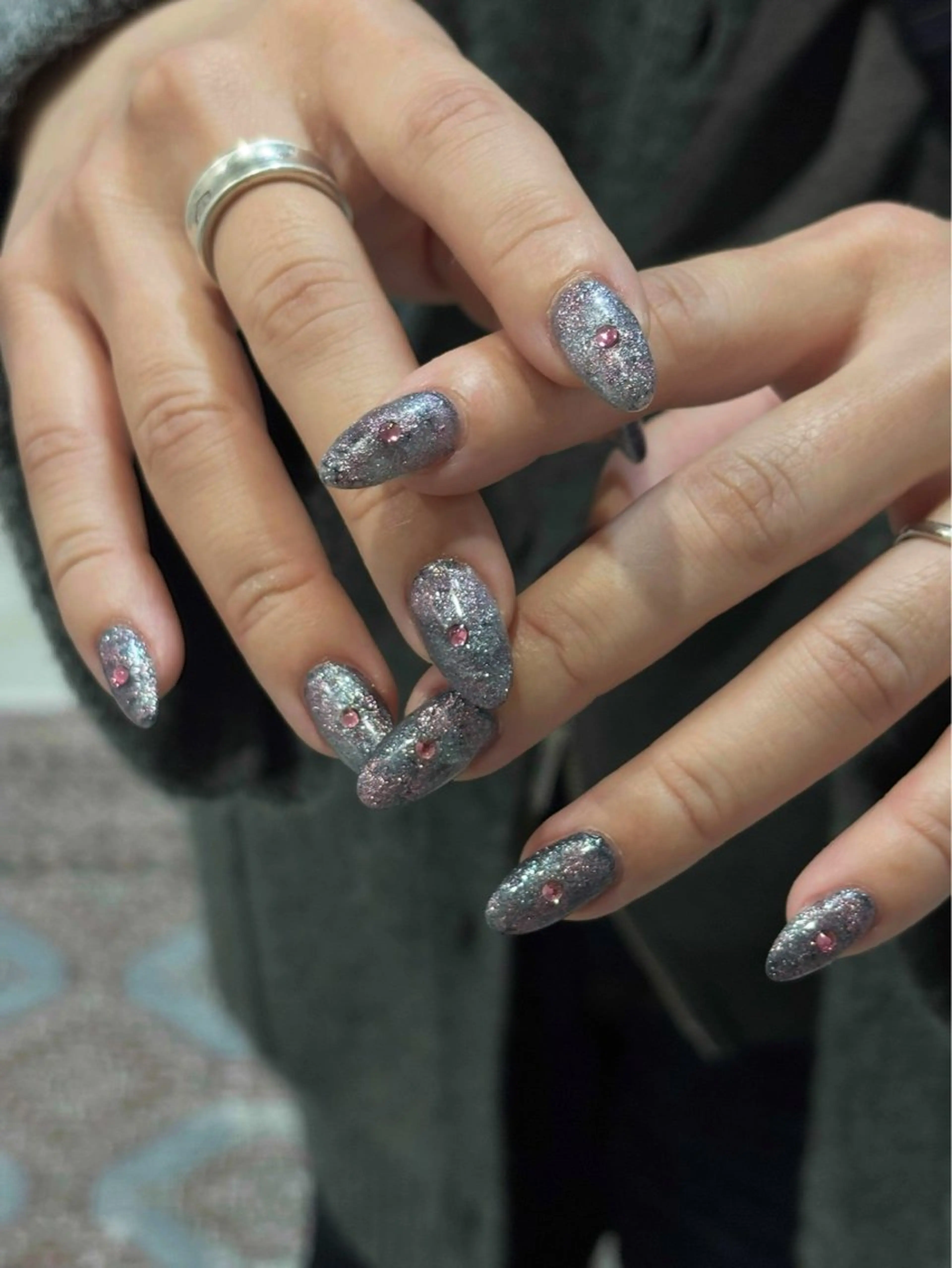 ネイル ハンドネイル 0203ムニムサン 💙Honokaのネイルデザイン