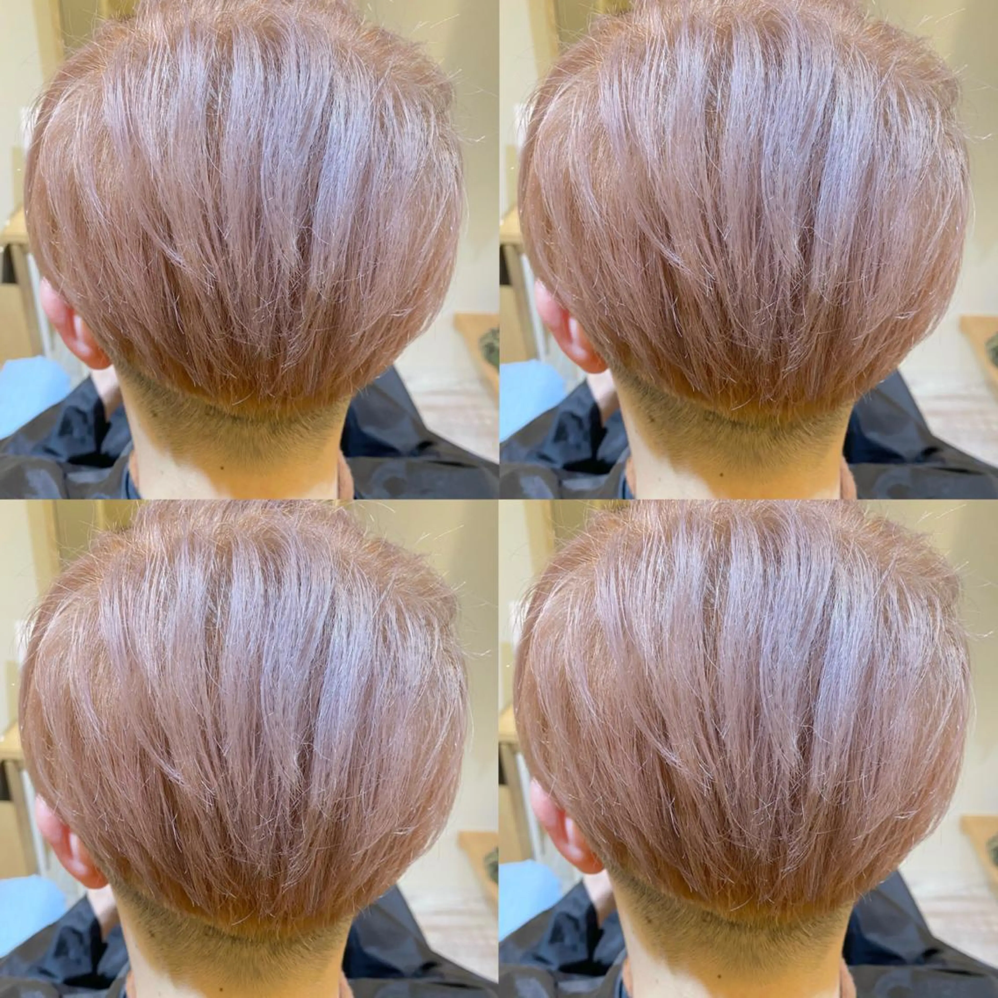 ショート カラー メンズ ピンクカラー ホワイトピンク 金島 青のヘアスタイル