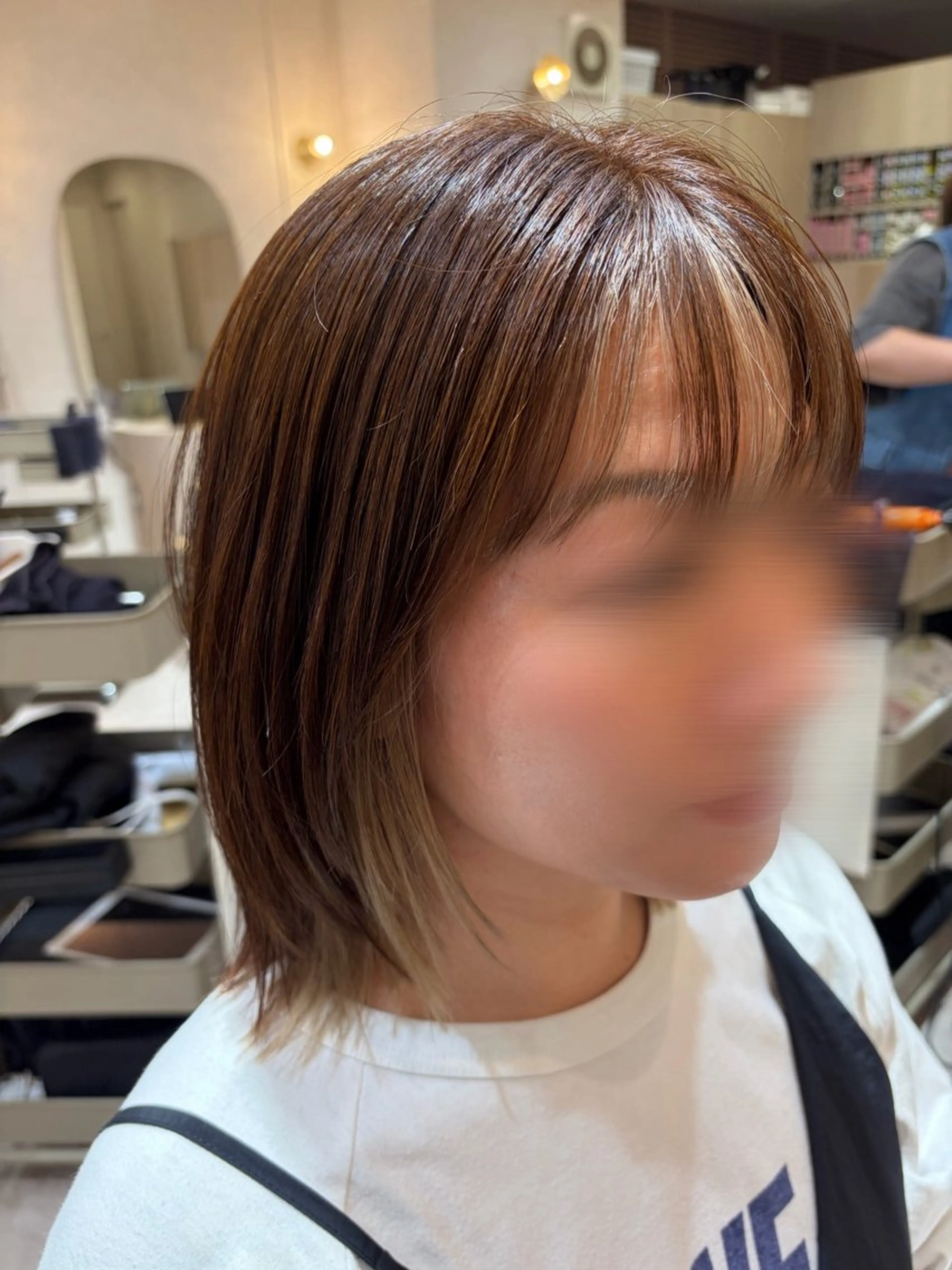 ミディアム ヘアカラー Ha naのヘアスタイル