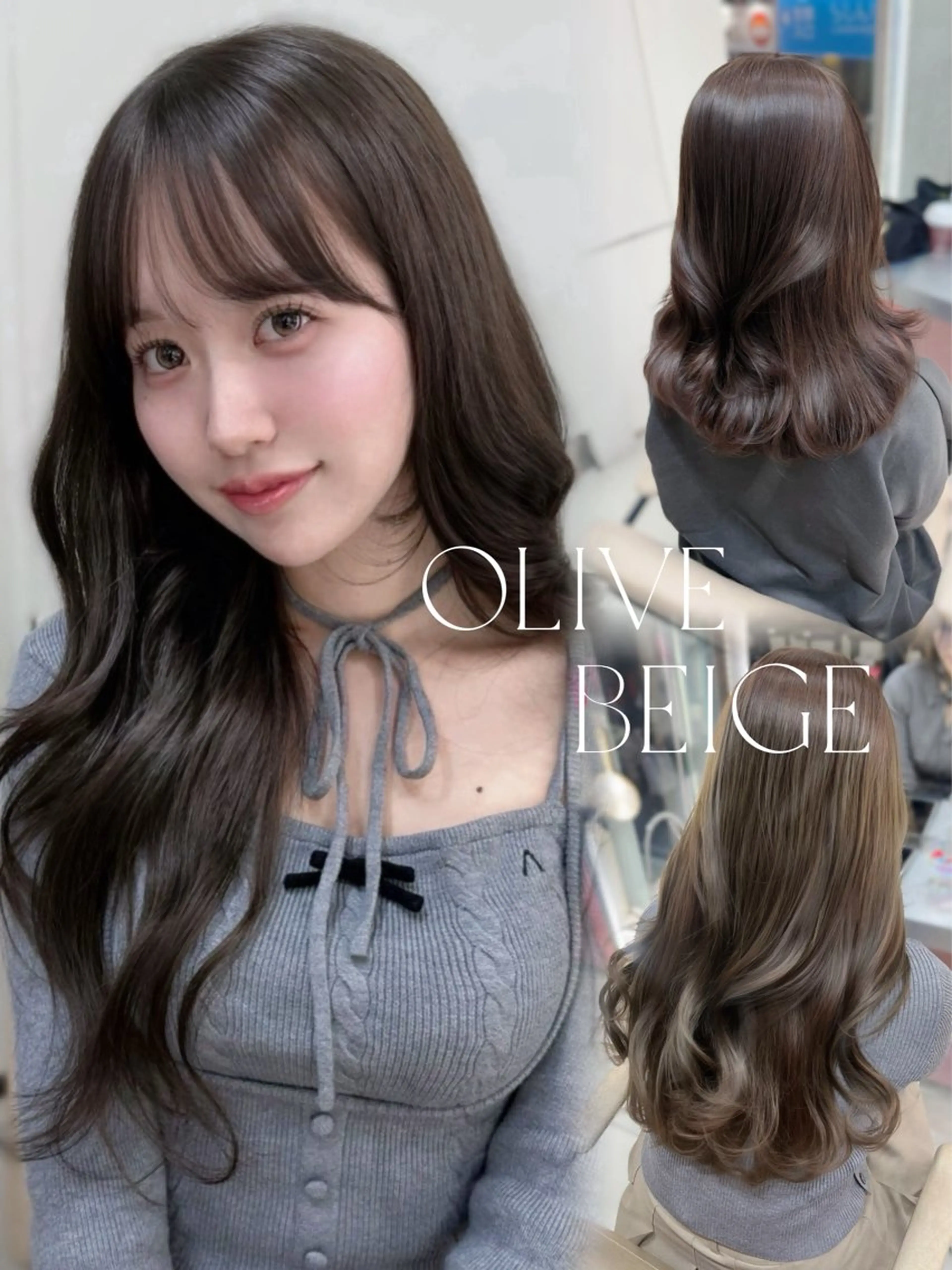 ロング カラー ベージュカラー ブリーチ ブリーチなしカラー オリーブカラー カット ヘアカラー トリートメント 上品モテガーリー Rena🎀のヘアスタイル
