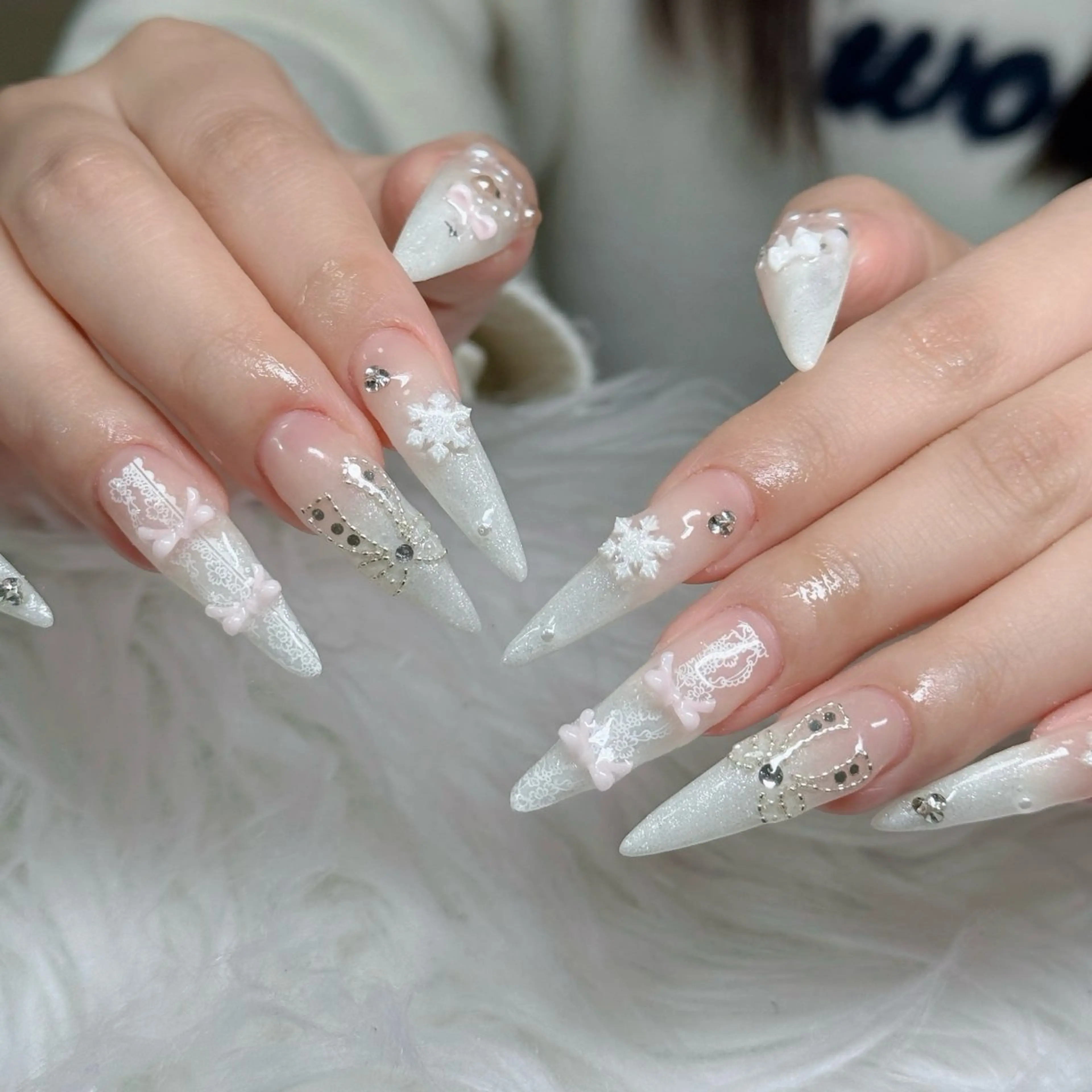 ネイル フットネイル フレンチネイル グラデーション 韓国ネイル ロングネイル ハンドネイル Hani Nail Salonのネイルデザイン