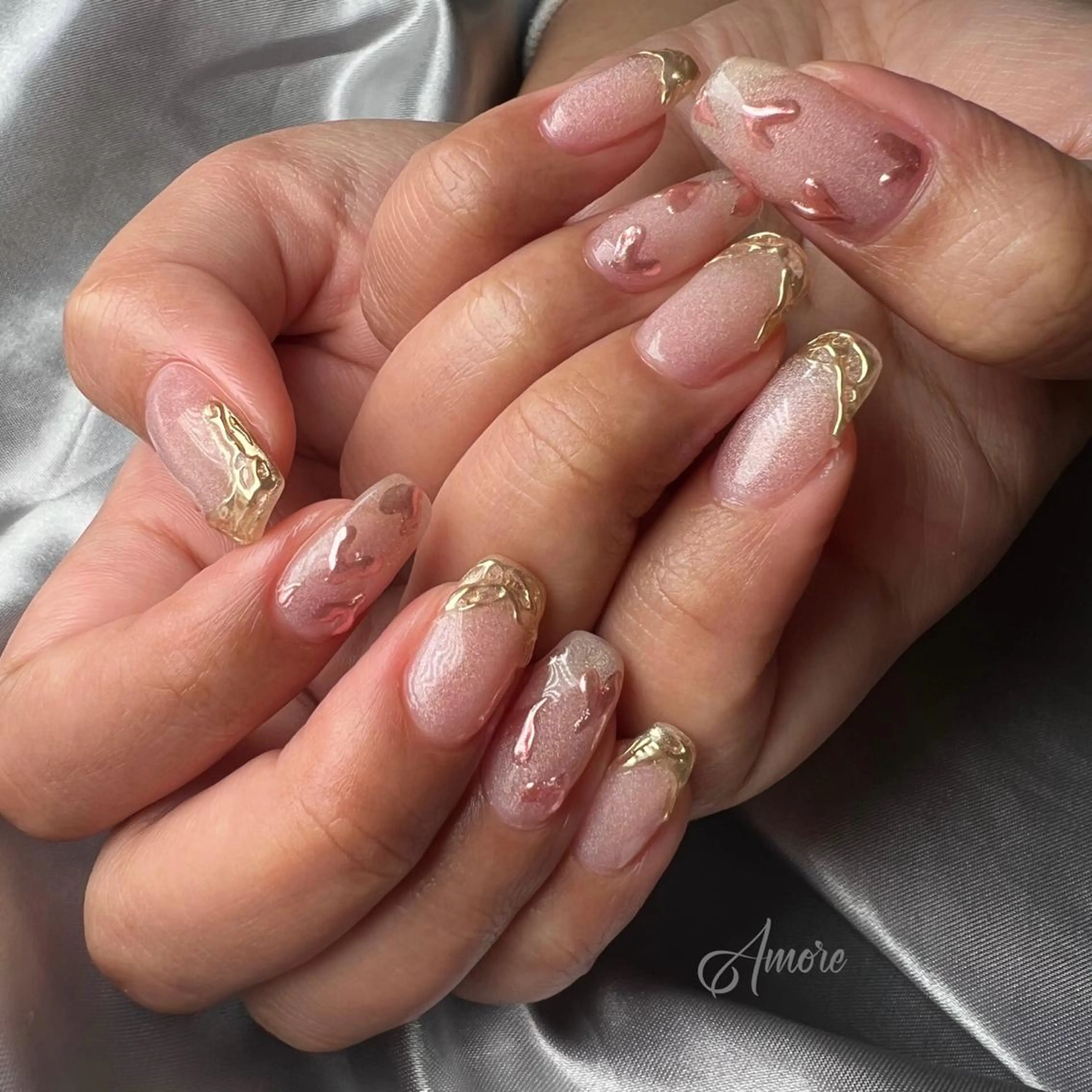 ネイル ジェルネイル ミラーネイル オフィスネイル パラジェル You kyehwaのネイルデザイン