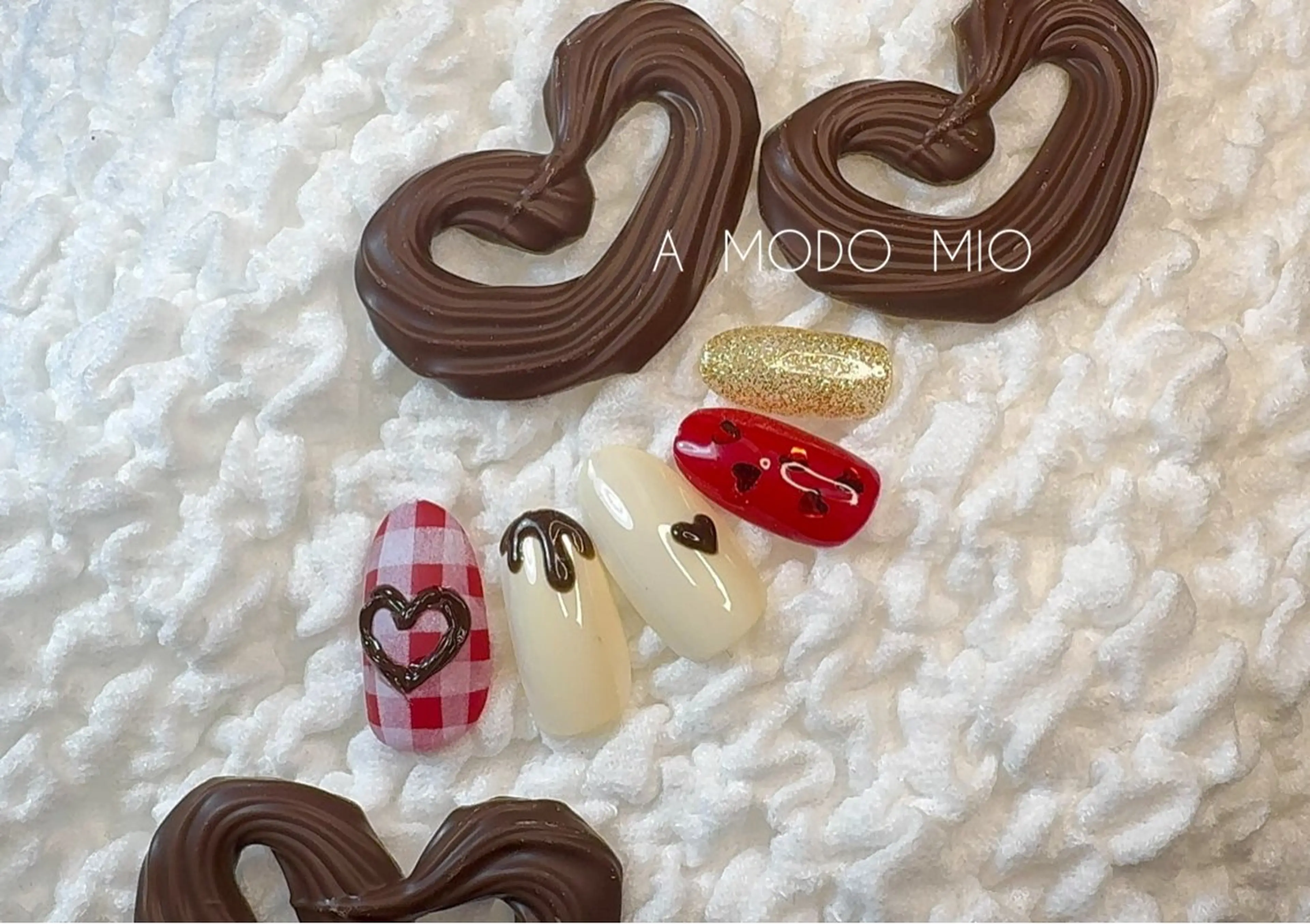 ネイル バレンタイン ハンドネイル A MODO MIOのネイルデザイン