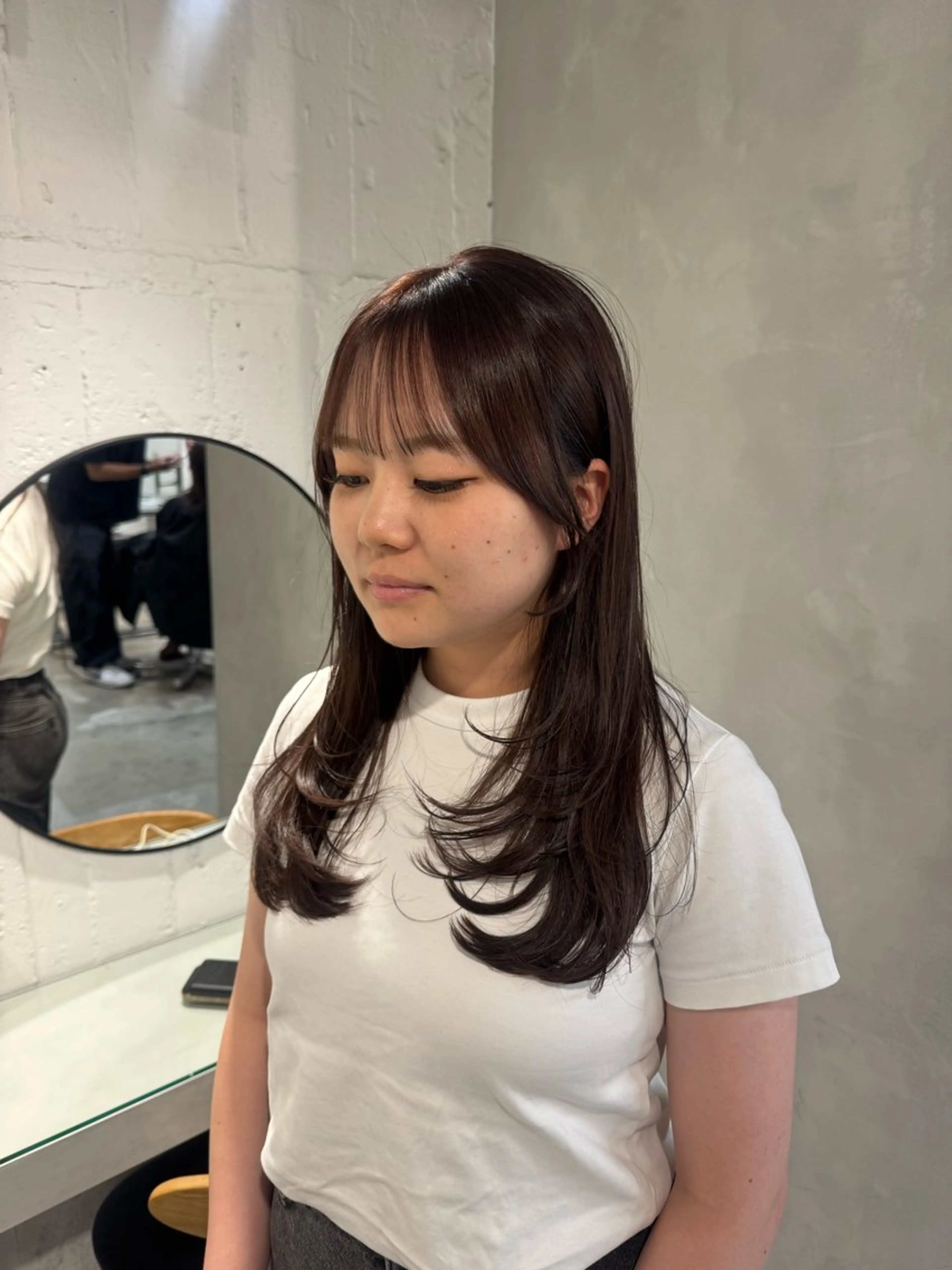 セミロング カット ヘアカラー トリートメント 顔周りcut・ご相談 ＝新宿しずく🇰🇷のヘアスタイル