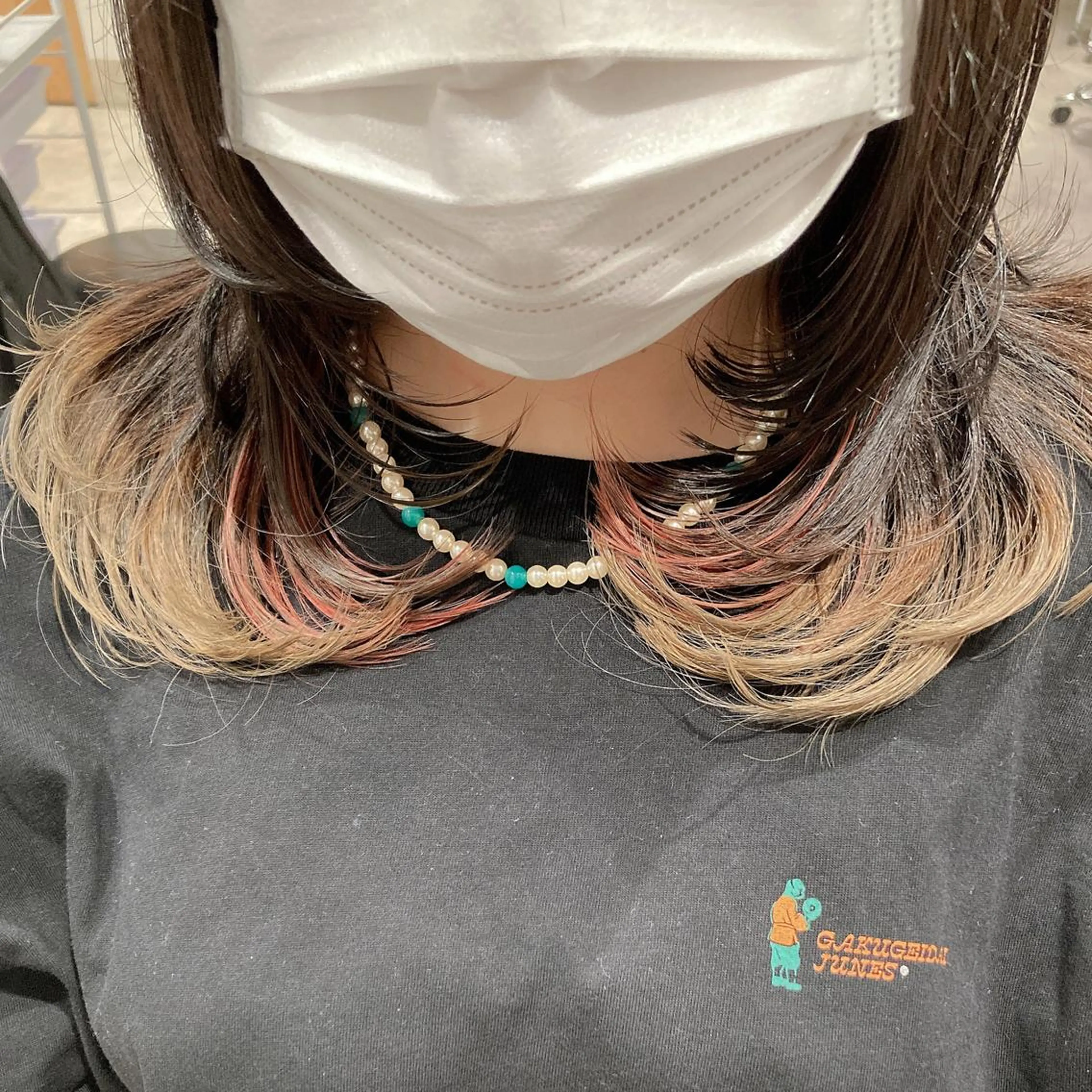 ミディアム カラー ピンクカラー レイヤーカット カット ヘアカラー トリートメント スキバサミを使わない カット🌼唯🌼のヘアスタイル