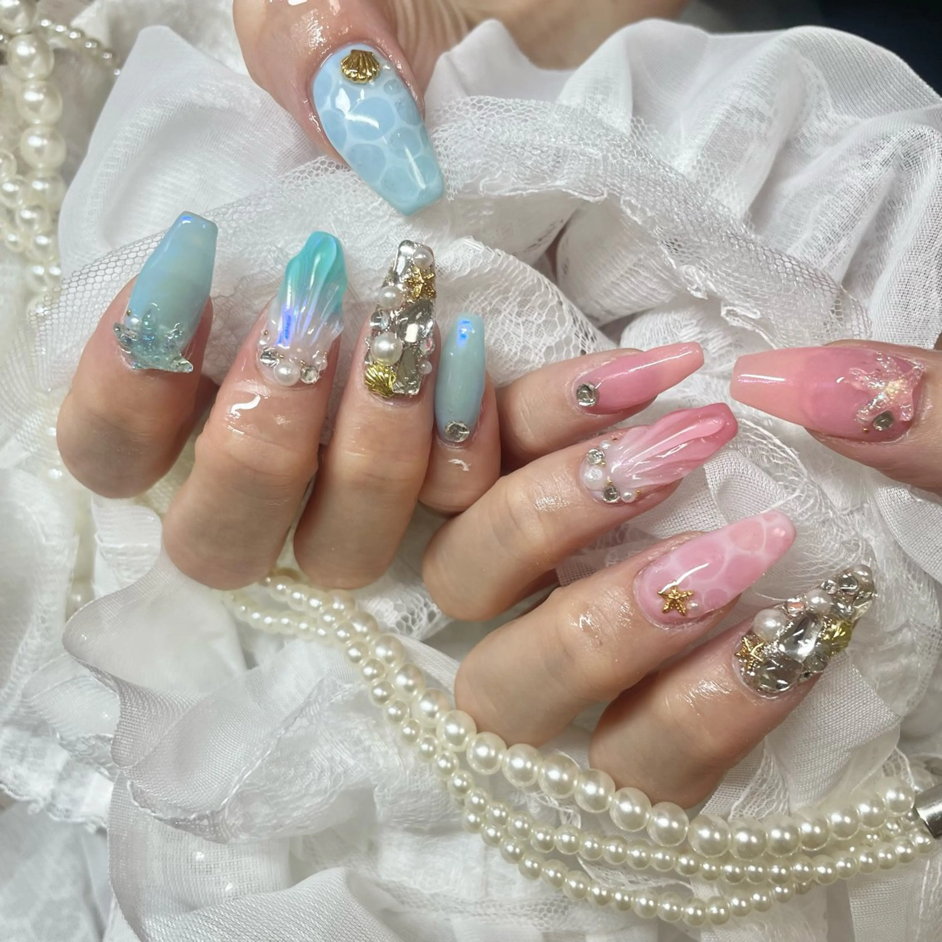ネイル 夏ネイル ハンドネイル 🎀AYAKO 🎀中韓ネイルのネイルデザイン