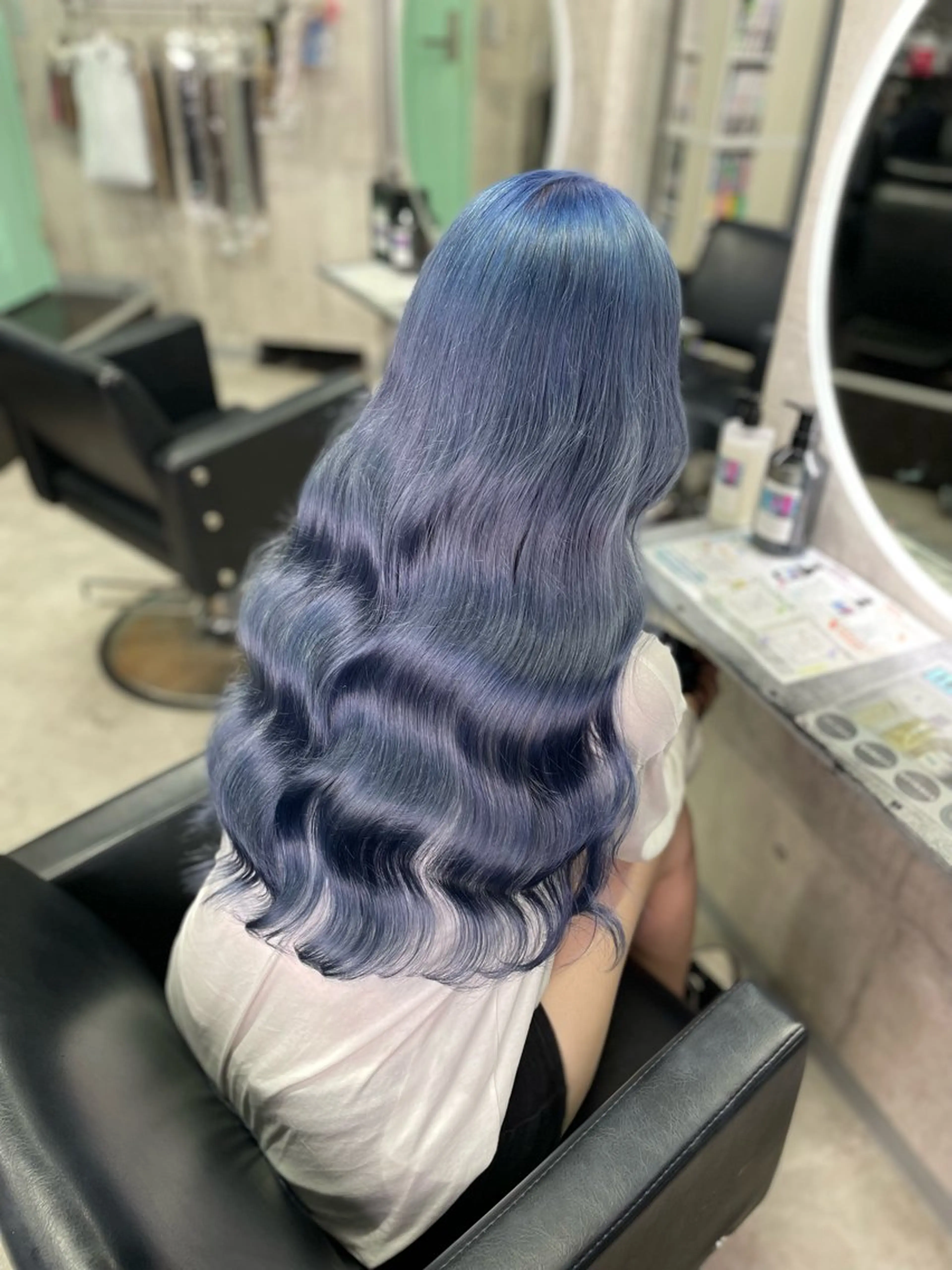 ロング カラー ブリーチ ブルーカラー ブルーバイオレット 透明感カラー デザインカラー ヘアカラー トリートメント ヘアセット 🌹ブリーチ/ボブ/ レイヤー渋谷🌹のヘアスタイル