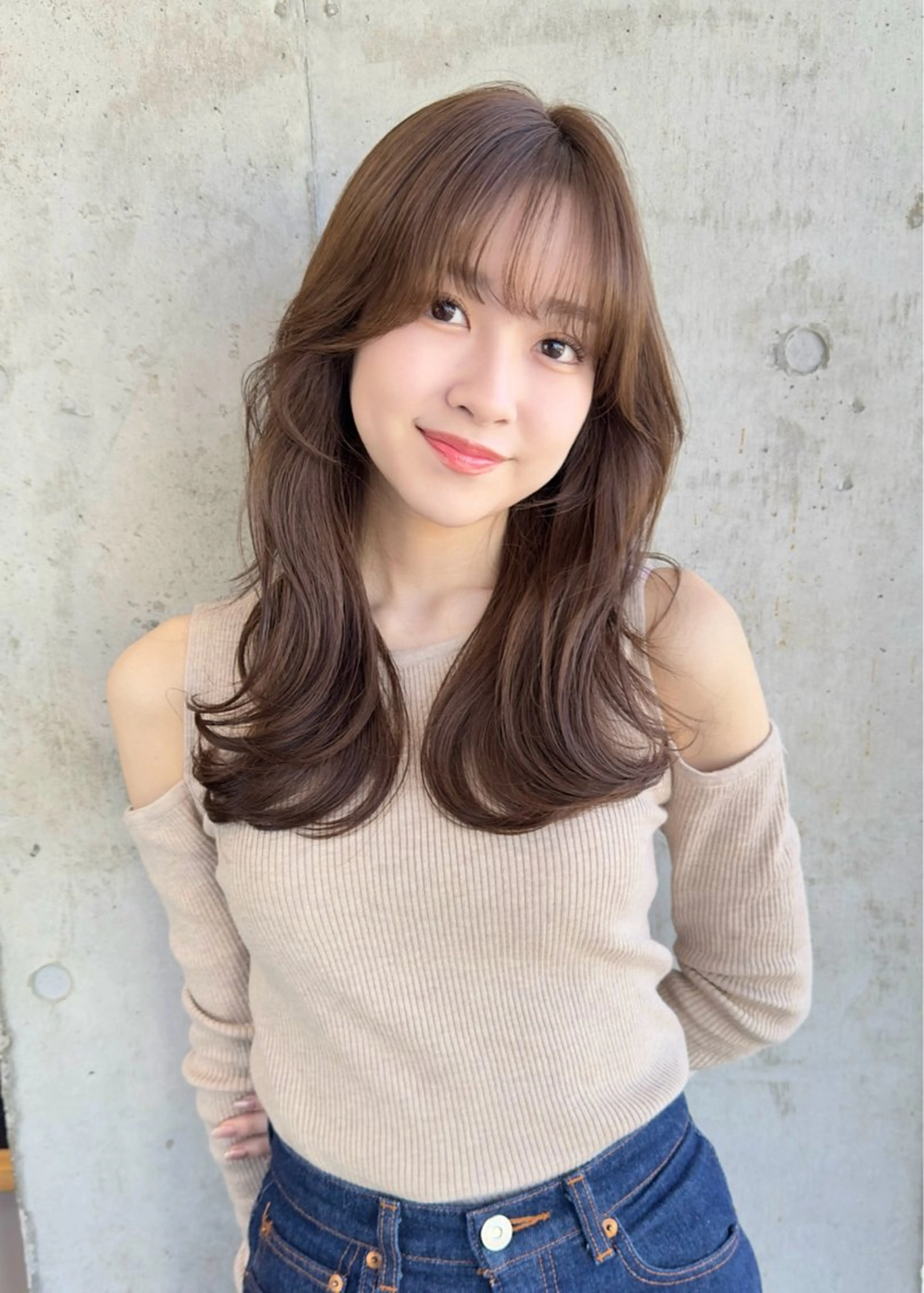 セミロング 似合わせカット ✨透明感カラー/縮毛 恵比寿HAYATO✨のヘアスタイル