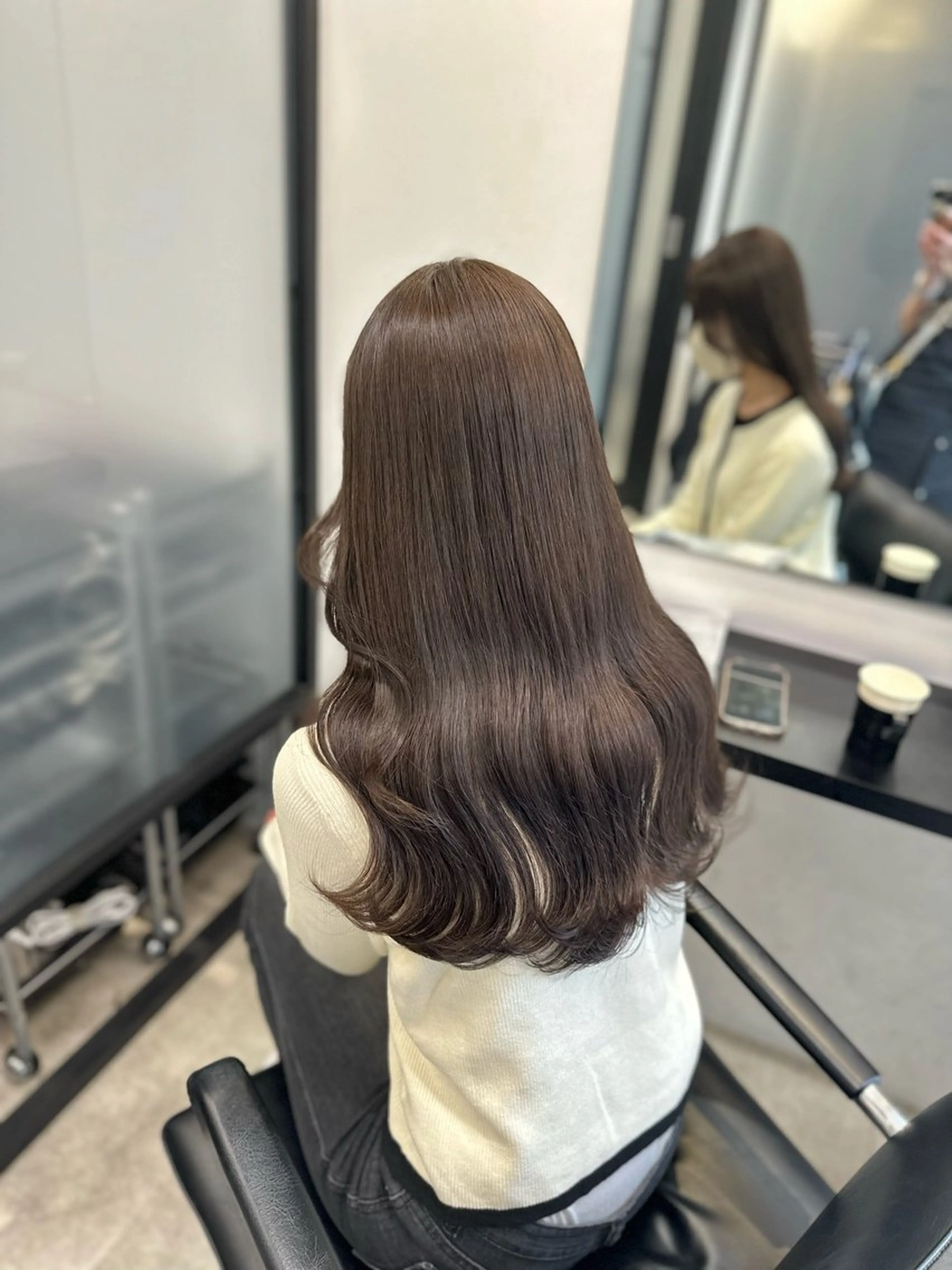 セミロング カラー ヘアカラー トリートメント ダブルカラー｜ なおき｜池袋美容師のヘアスタイル