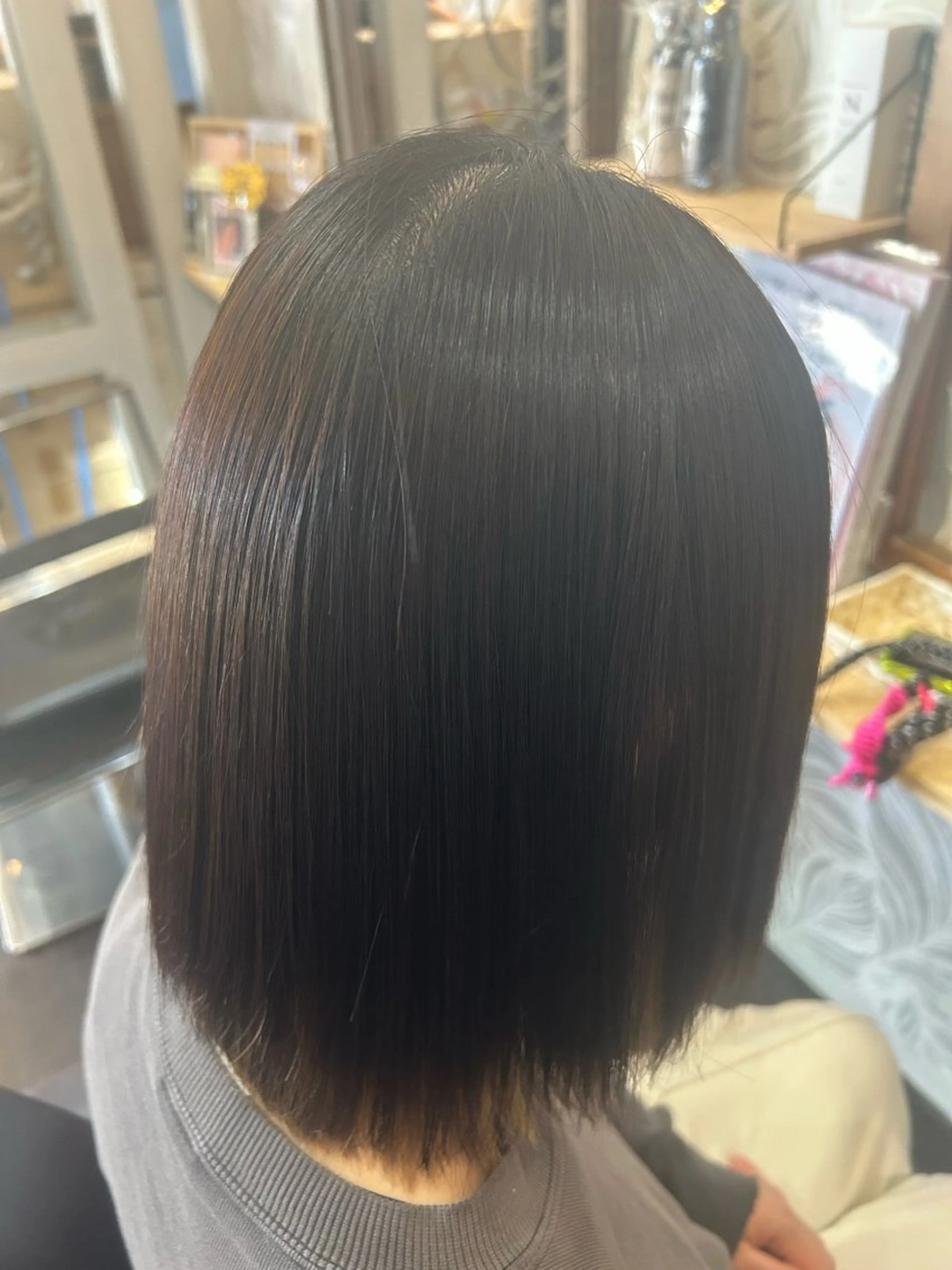 ミディアム 縮毛矯正 カット ヘアカラー 縮毛矯正 KamiBito奈良生駒店所属・きむら はるみのヘアスタイル